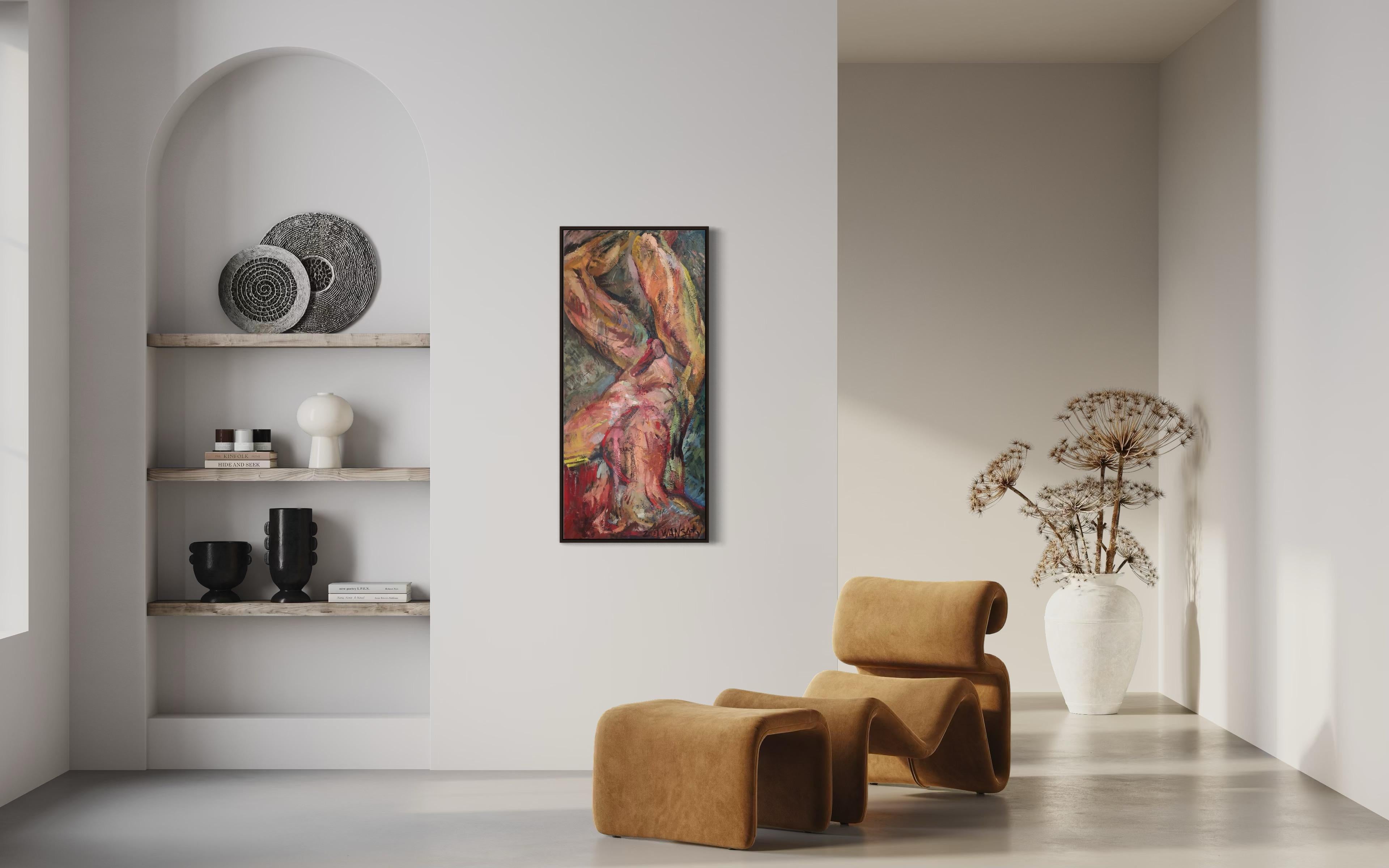 Man 1, 120x55cm, oil on canvas - Contemporary Painting by Tatiana Levchenko
