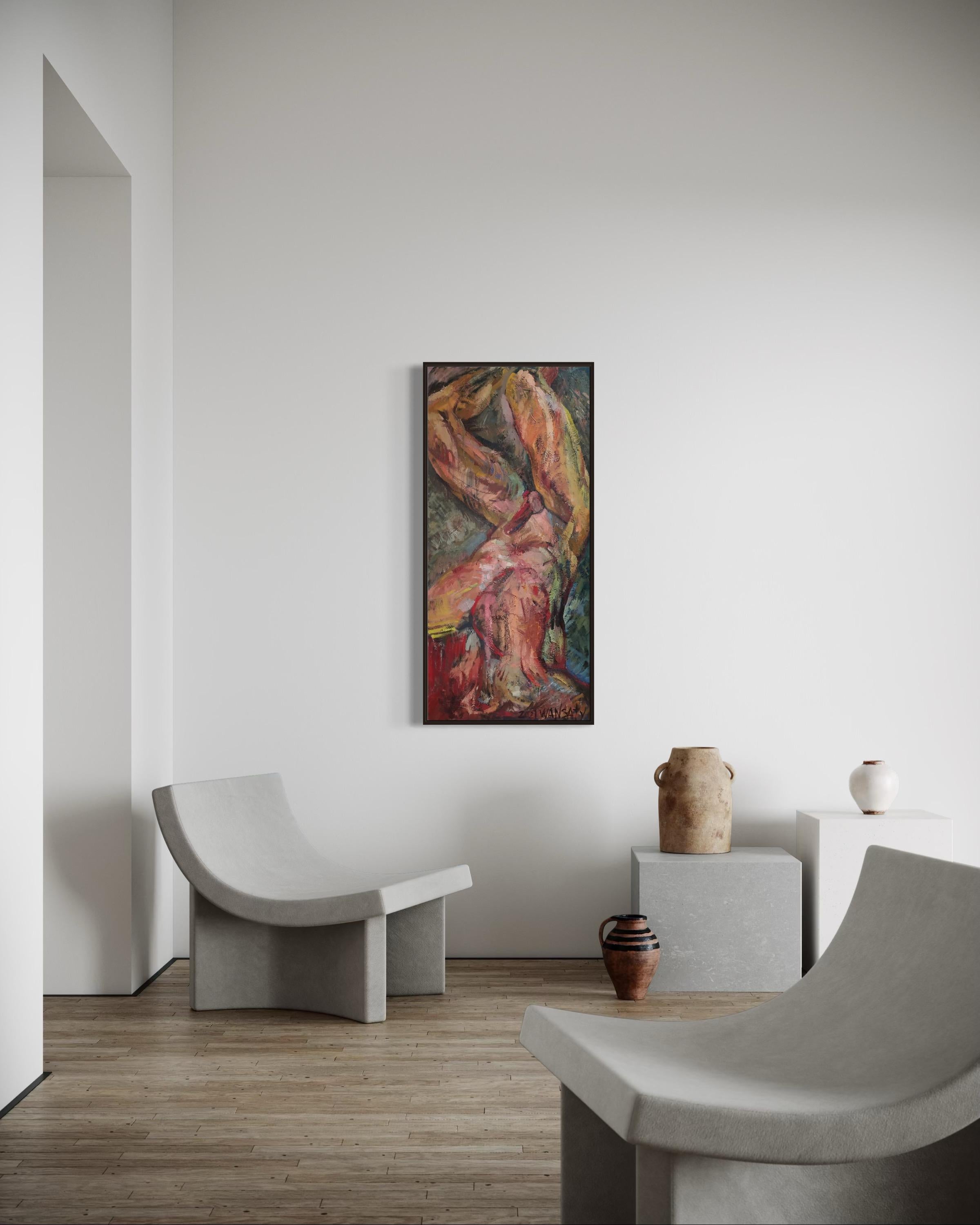 Man 1, 120x55cm, oil on canvas For Sale 4