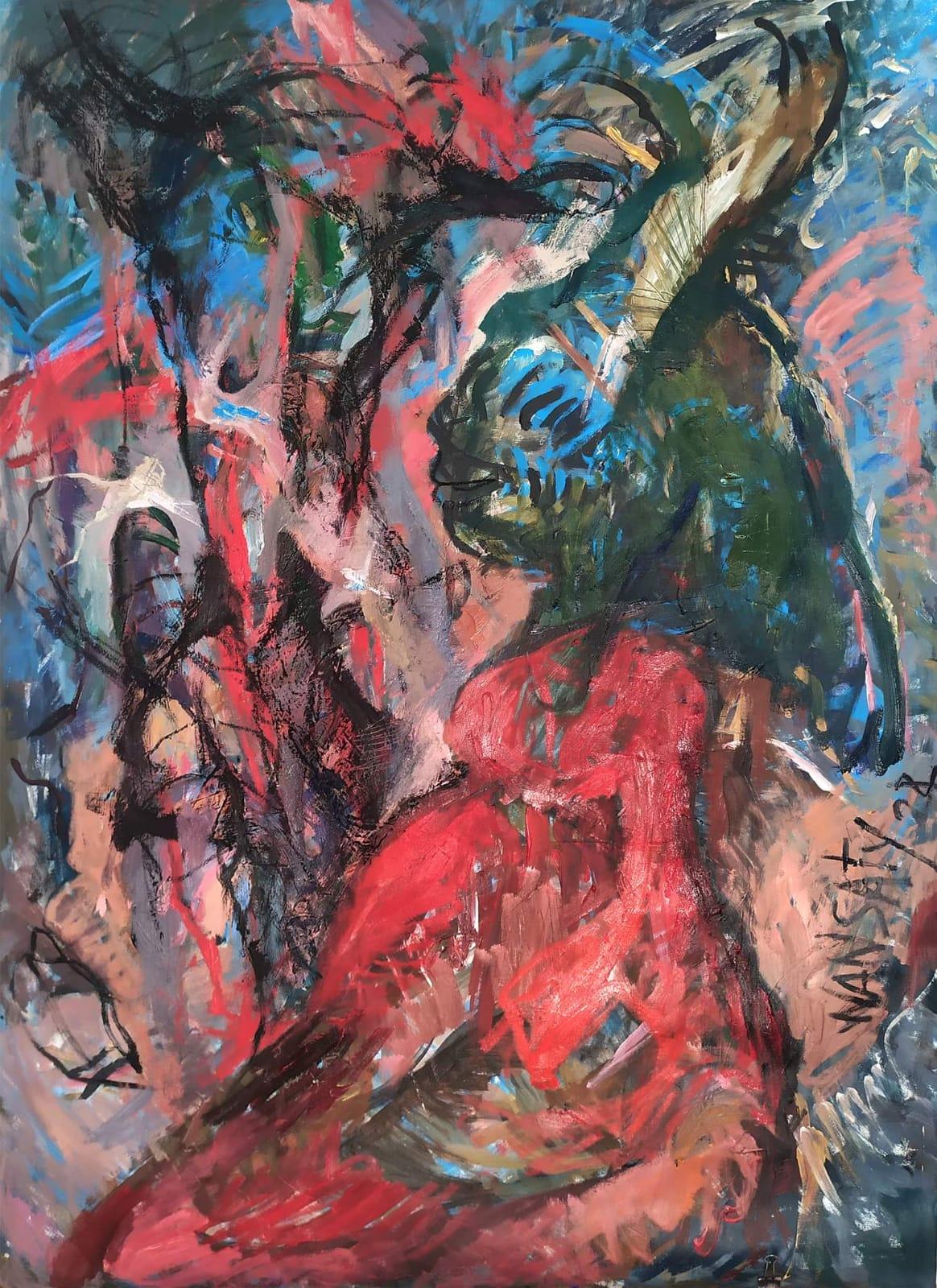 Tatiana Levchenko Abstract Painting - Memories of Africa, 110x80cm