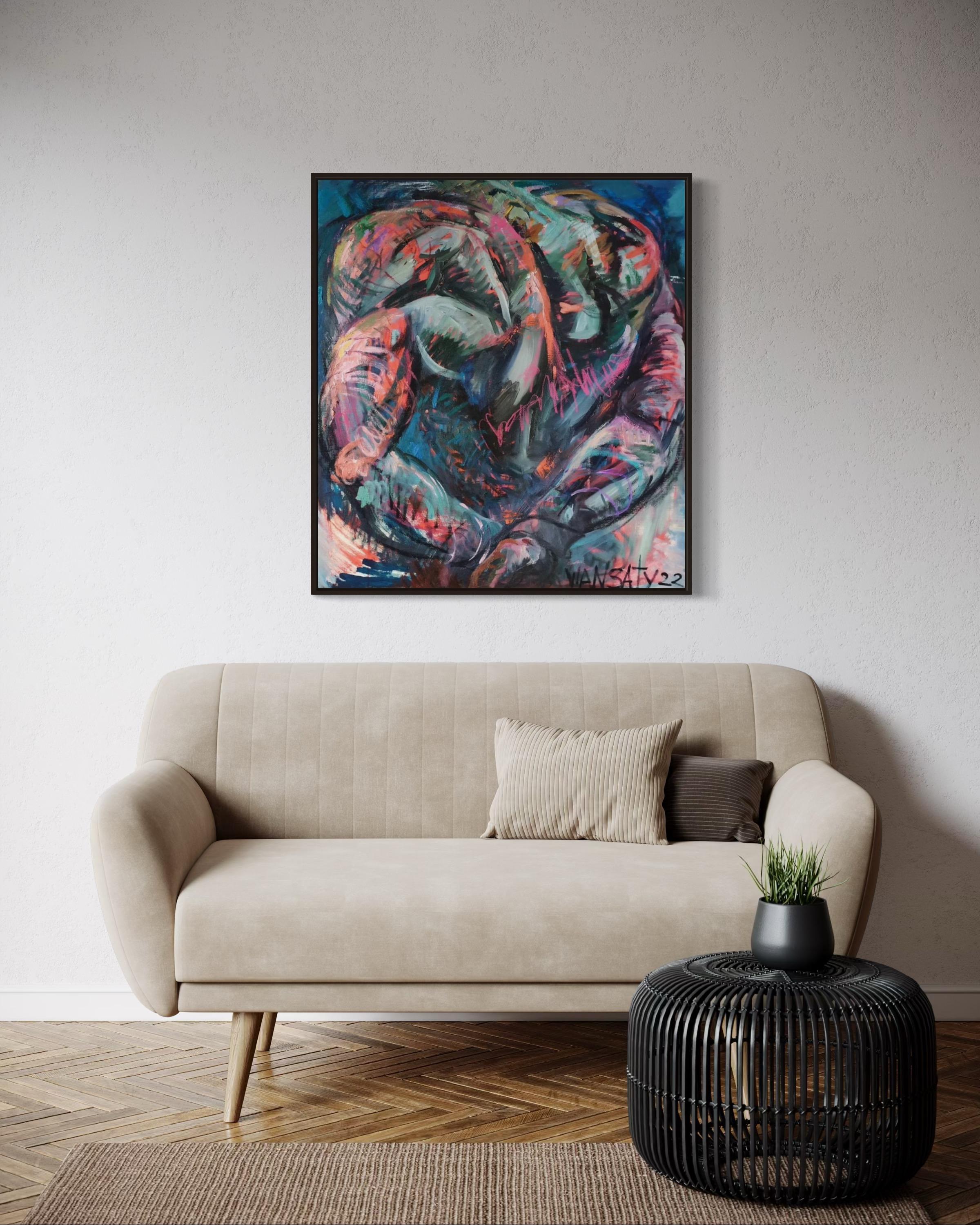 N3, 80 x 90 cm, acrylique, huile, toile - Contemporain Painting par Tatiana Levchenko