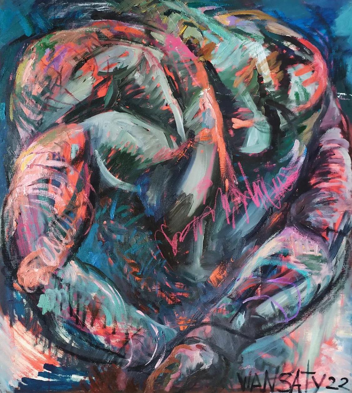 N3, 80 x 90 cm, acrylique, huile, toile - Painting de Tatiana Levchenko