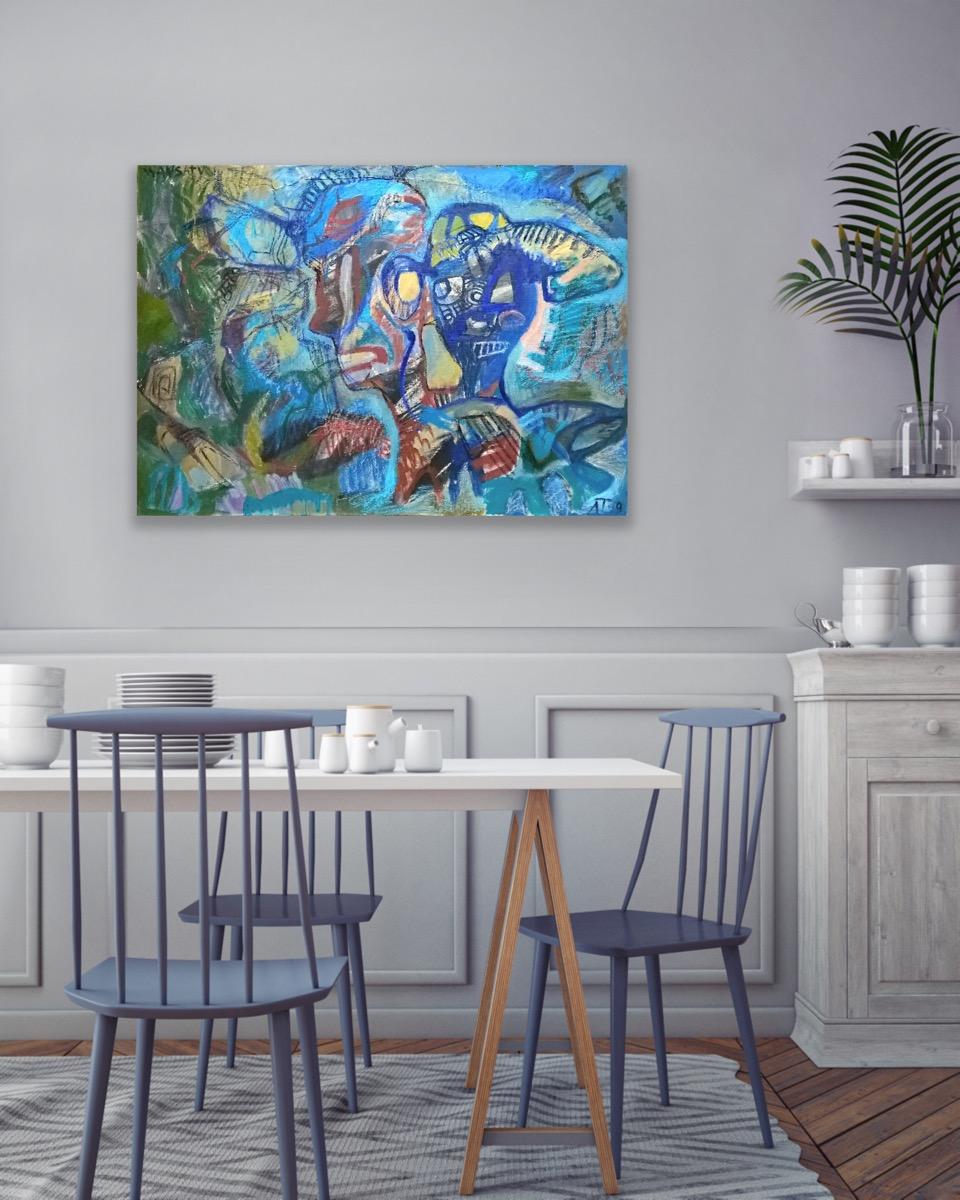 Deux têtes, 70x100 cm