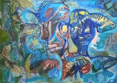 Two heads, 70x100cm, acrylic on canvas