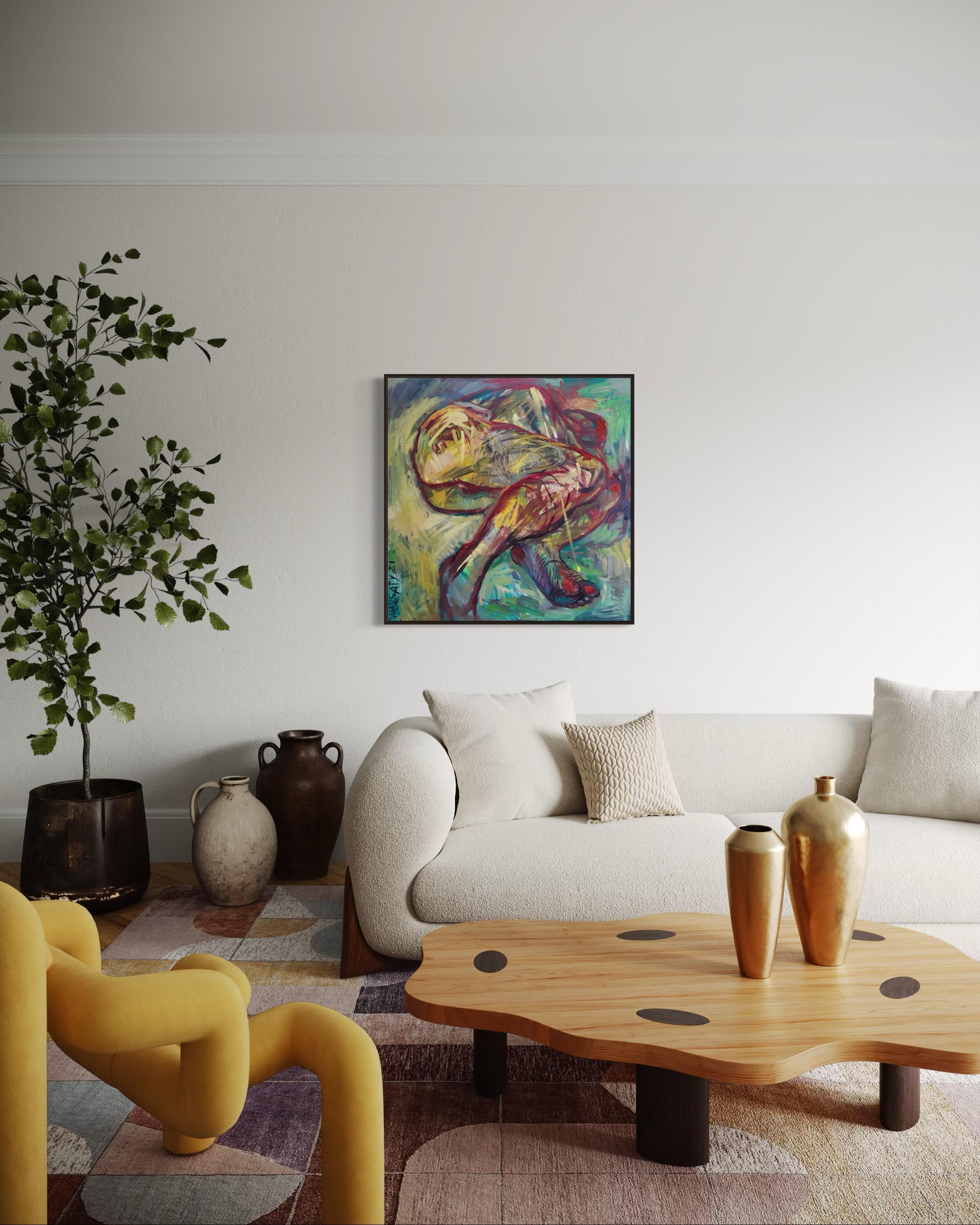 Vulnerability, 100x100cm, Acryl, Öl, Leinwand (Zeitgenössisch), Art, von Tatiana Levchenko