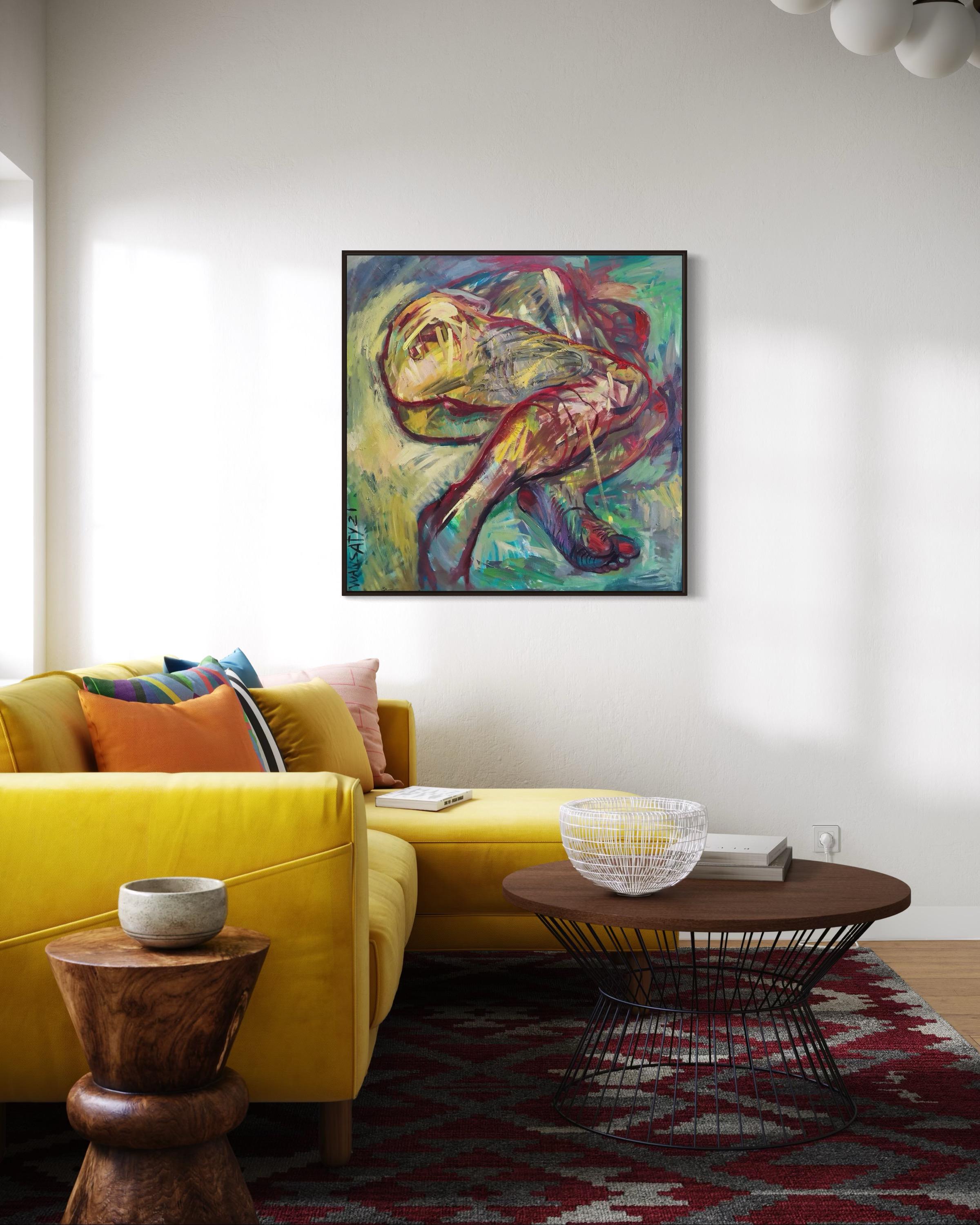 Vulnerabilità, 100x100cm, acrilico, olio, tela - Painting Contemporaneo di Tatiana Levchenko