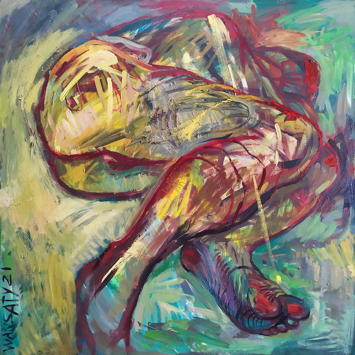 Tatiana Levchenko Abstract Painting – Verwundbarkeit, 100x100cm