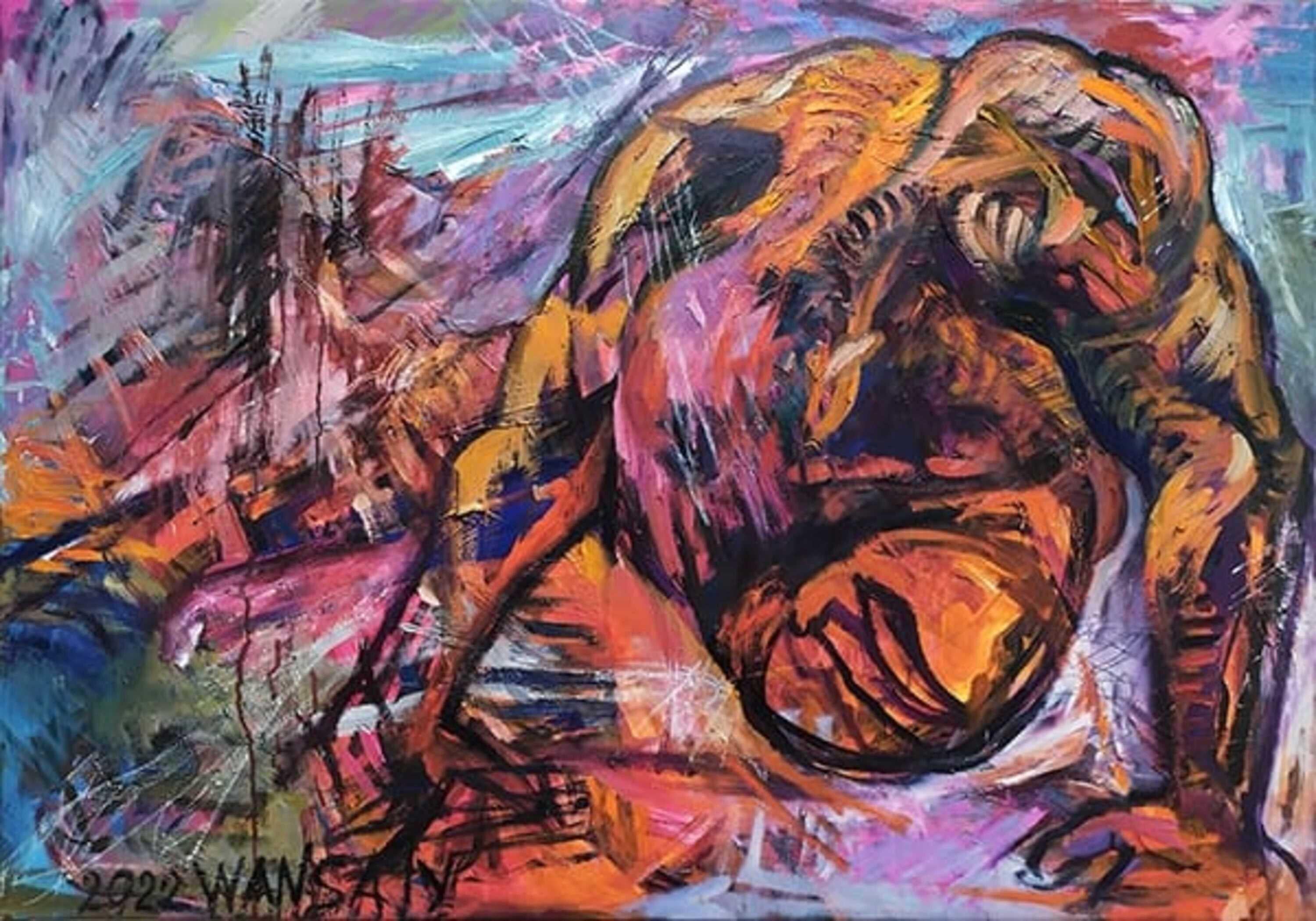Wounded gladiator, 80x110cm