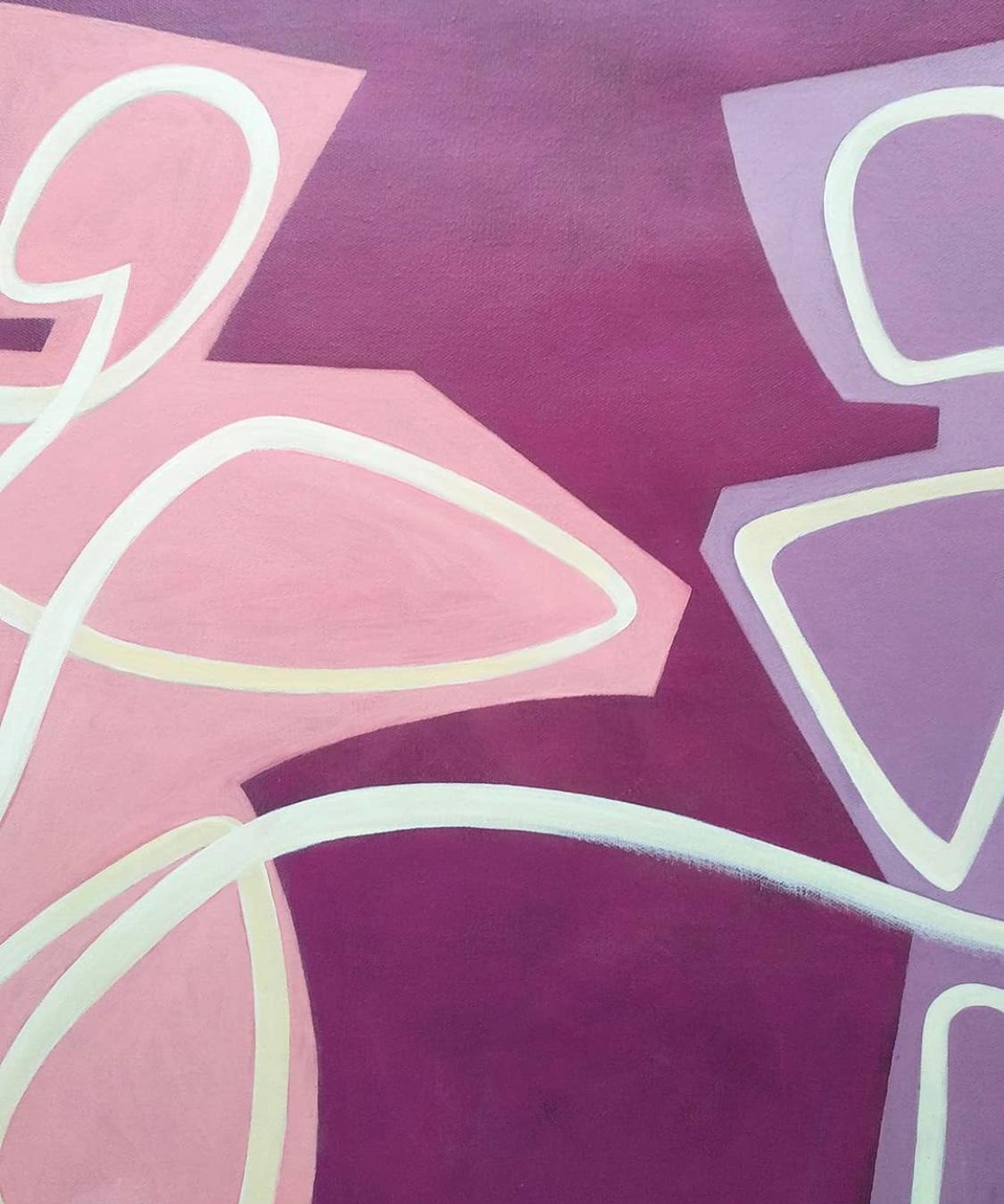 Connected by one network, 90x150cm, Acryl auf Leinwand im Angebot 1