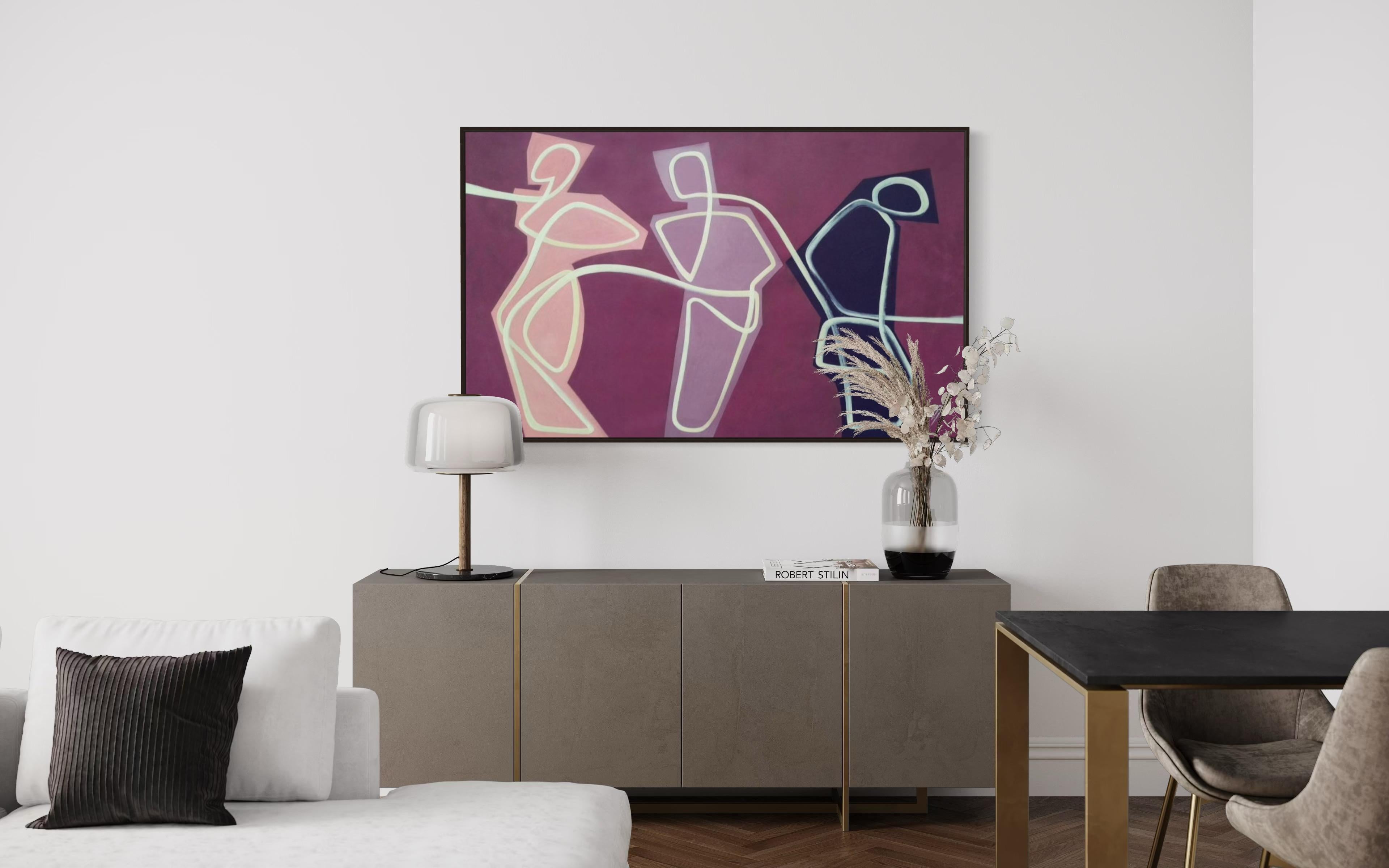 Connected by one network, 90x150cm, Acryl auf Leinwand im Angebot 4