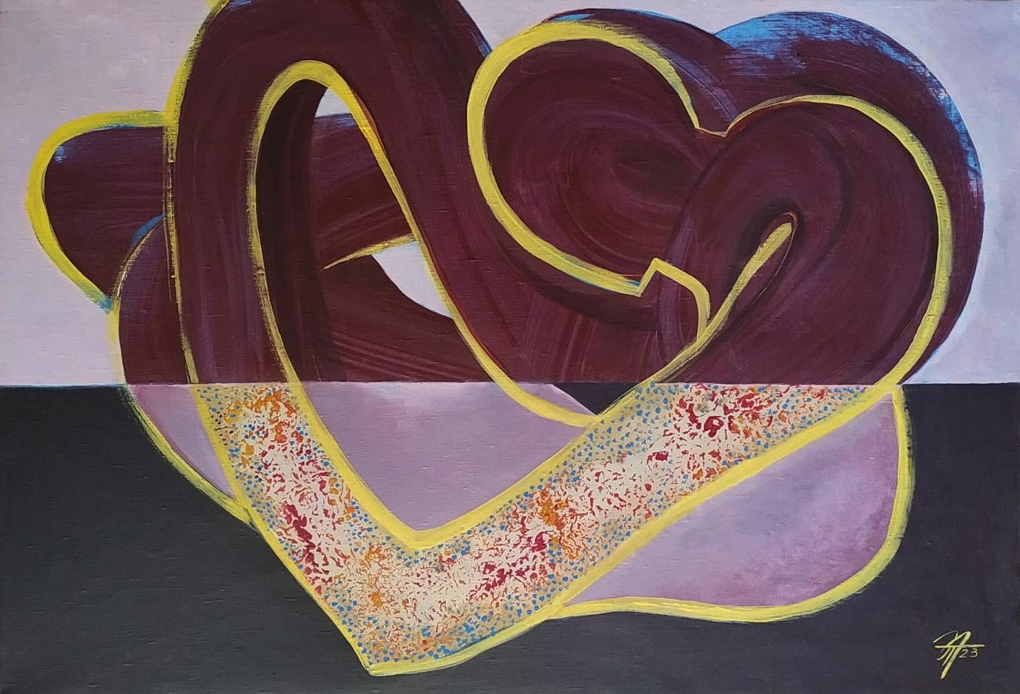 Relazioni difficili, 60x90cm, acrilico su tela - Painting di Tatiana Nega