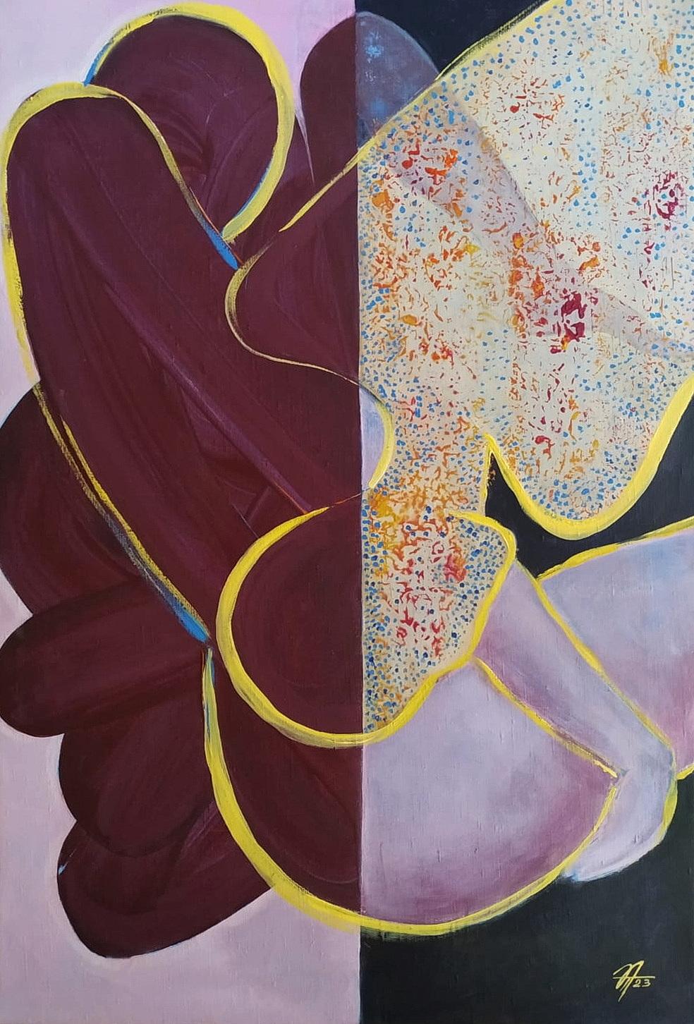 Relazioni difficili, 90x60cm, acrilico su tela - Painting di Tatiana Nega