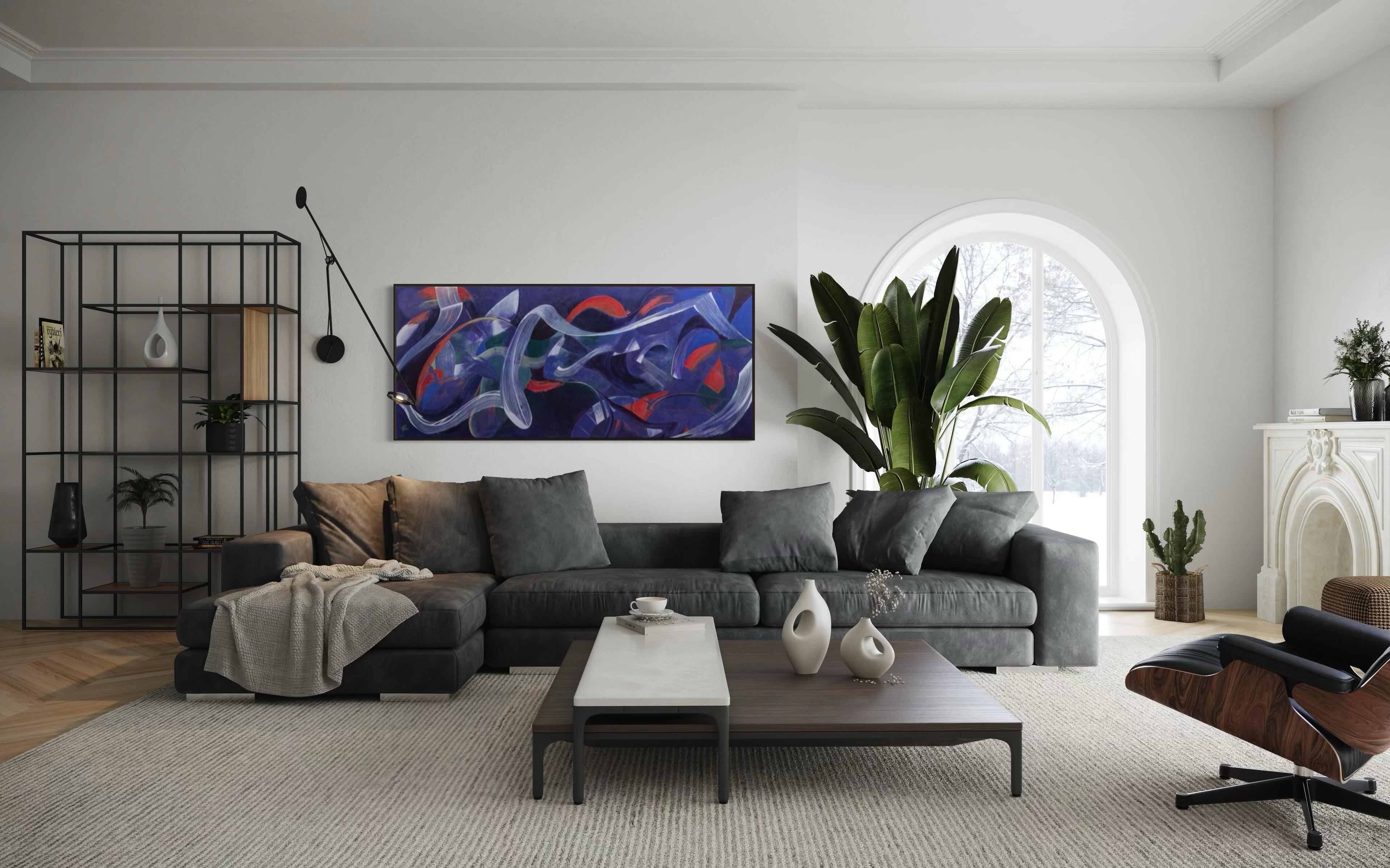 Heavenly body, 85x200cm, acrylic on canvas - Contemporary Painting by Tatiana Nega