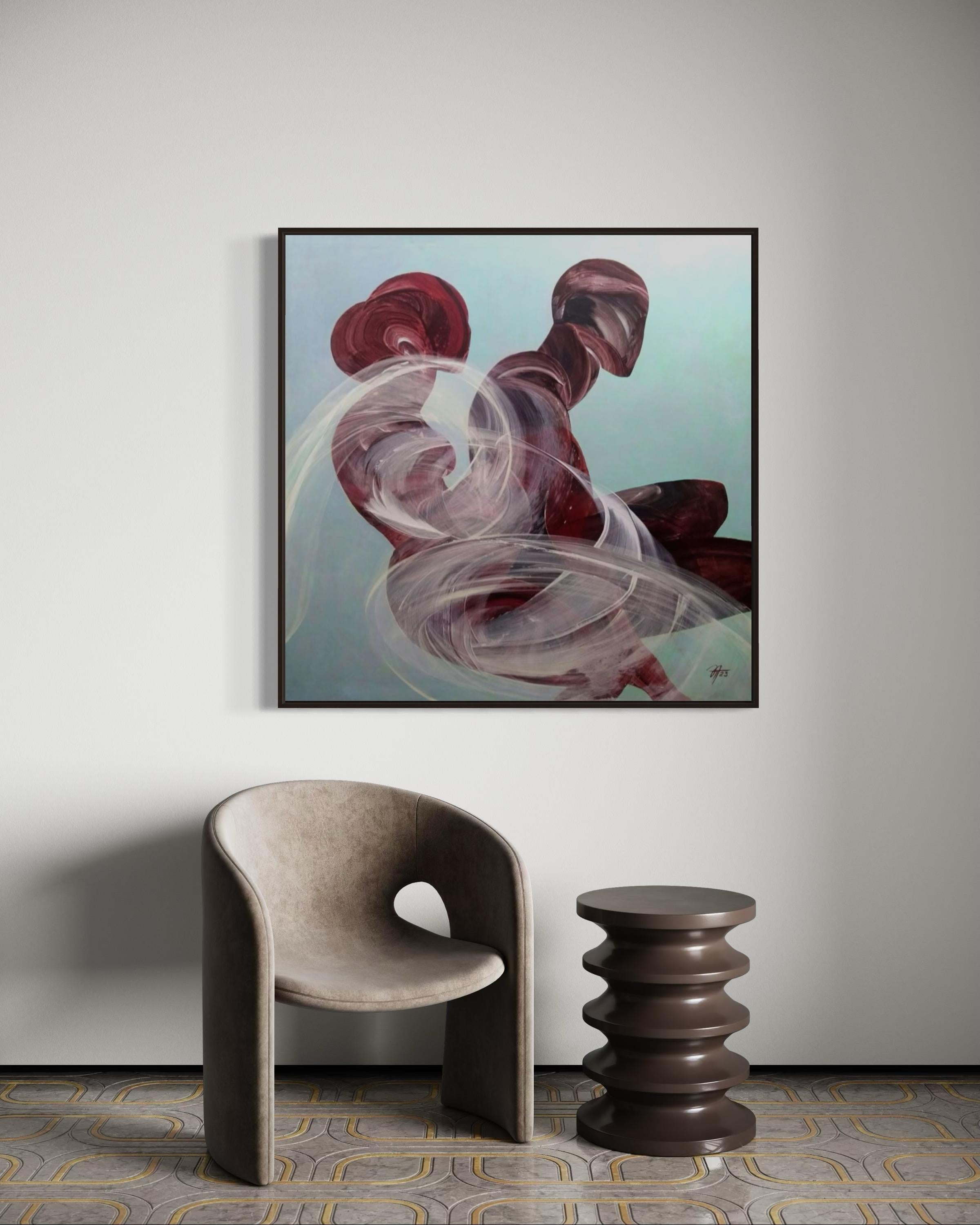 I want to be with you so much, 100x100cm, acrylic on canvas For Sale 1