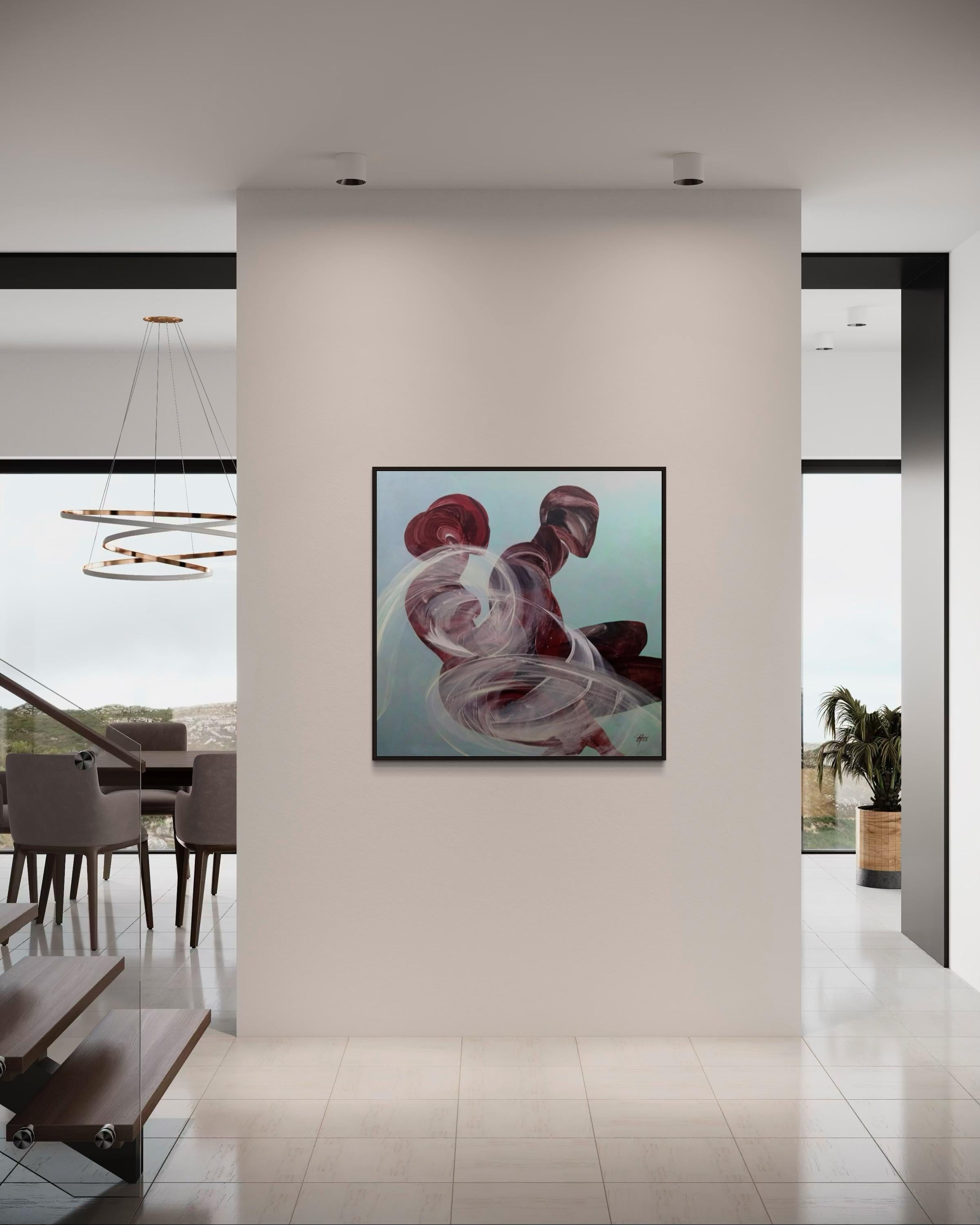 Ich möchte so sehr mit Ihnen sein, 100x100cm, Acryl auf Leinwand im Angebot 1