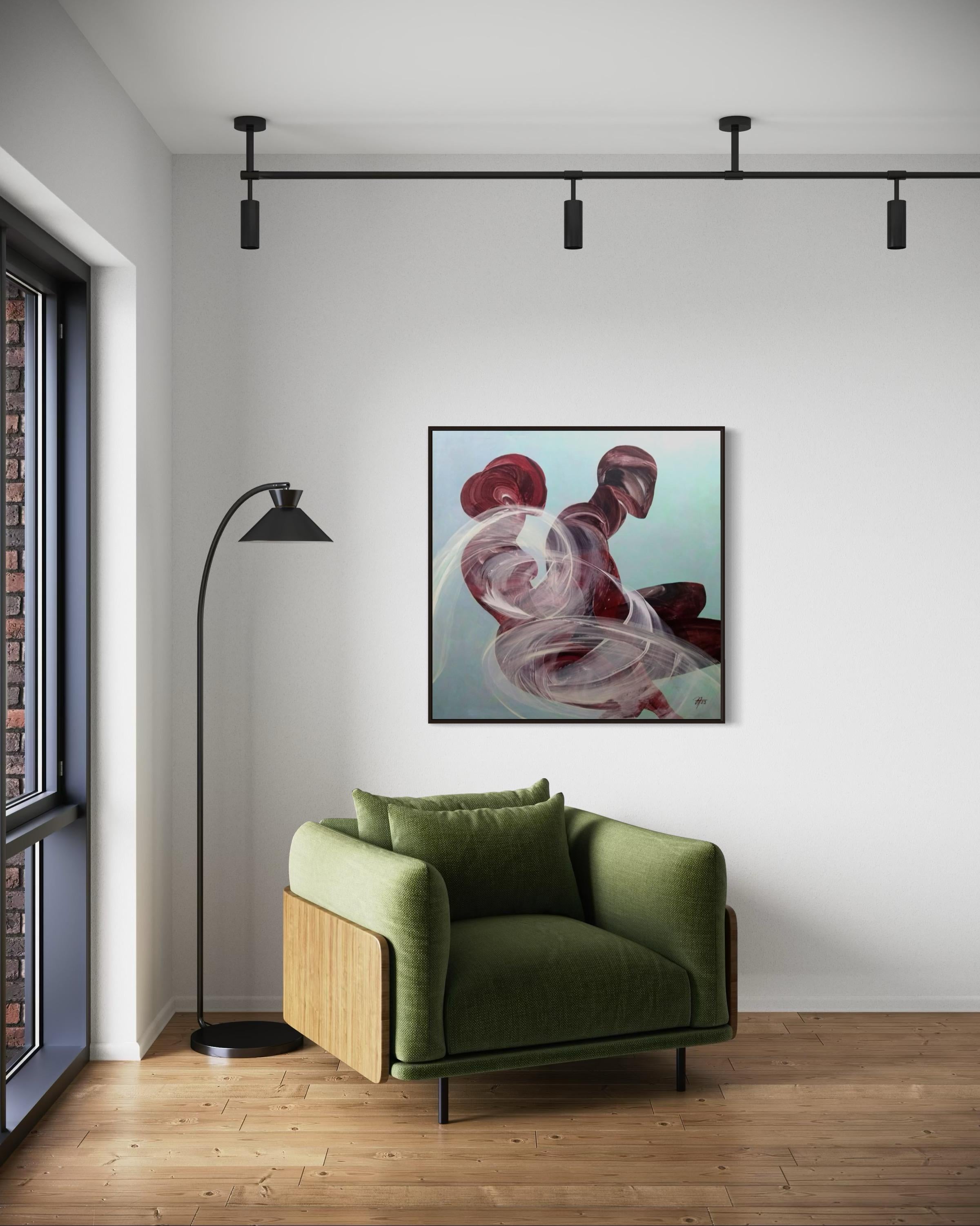 I want to be with you so much, 100x100cm, acrylic on canvas For Sale 3