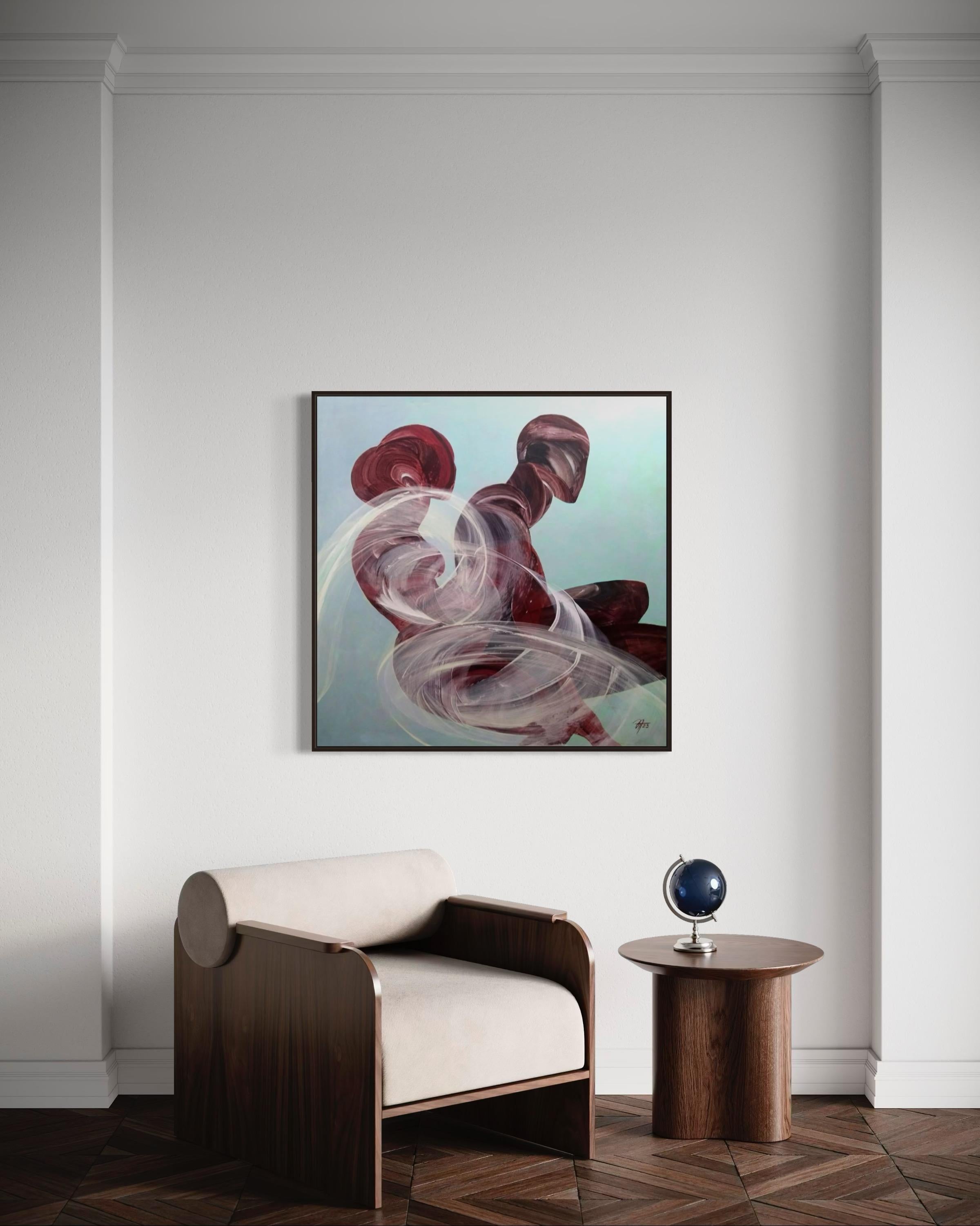 I want to be with you so much, 100x100cm, acrylic on canvas For Sale 4