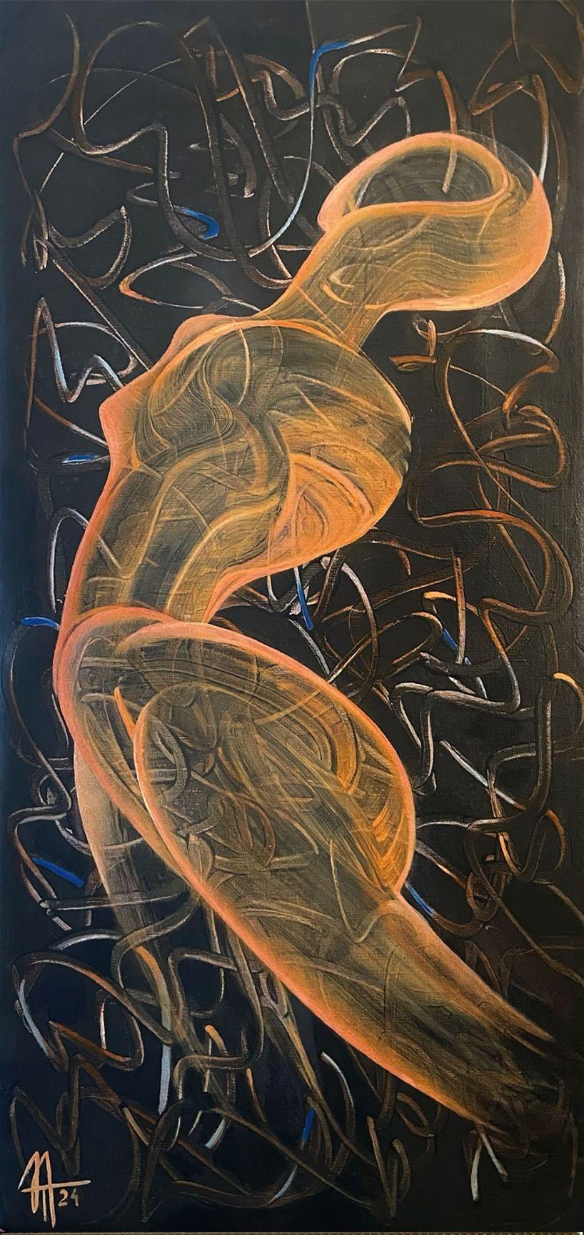 Maenad, 100х50 cm, acrylic on canvas - Painting by Tatiana Nega