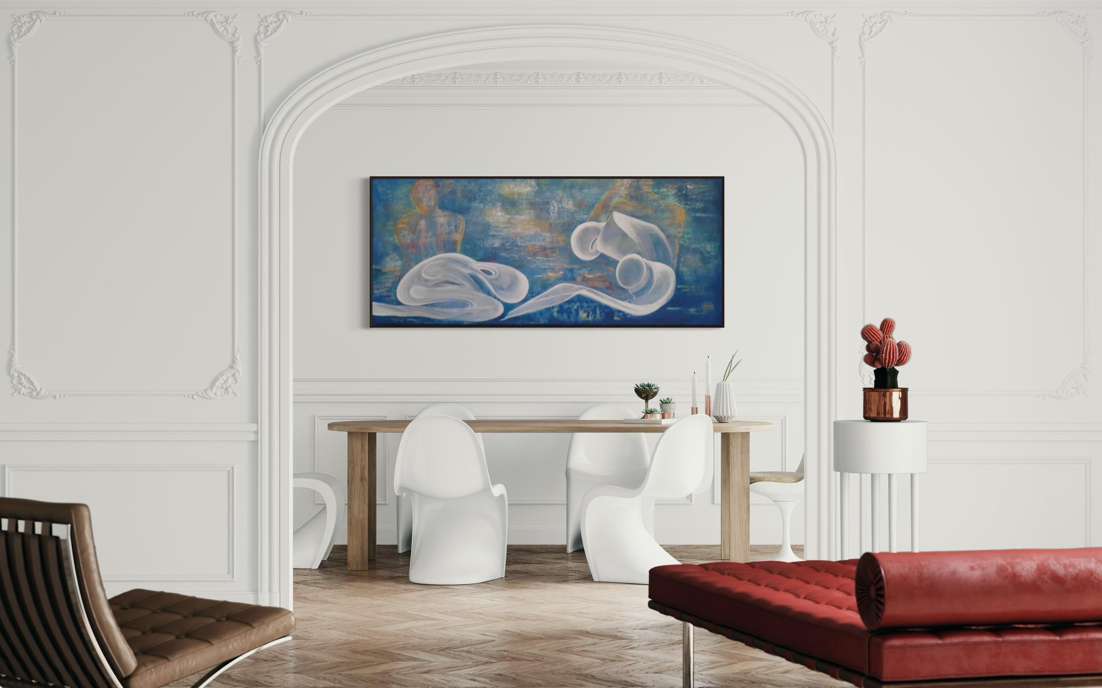 N110, 85x200cm, acrílico sobre lienzo - Painting Abstracto de Tatiana Nega