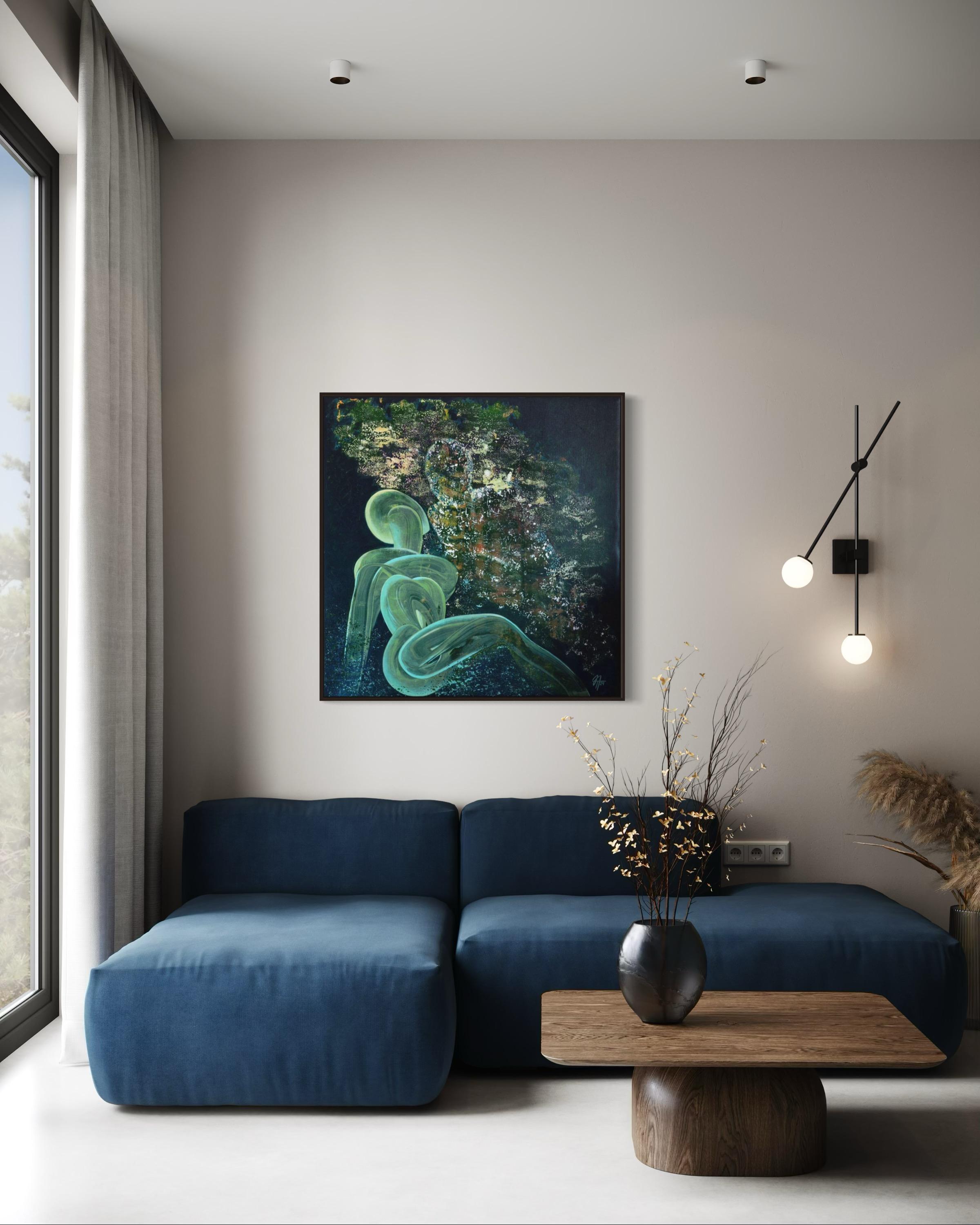 Intimidad fantasma, 100х100 cm, acrílico sobre lienzo - Painting Geométrico abstracto de Tatiana Nega