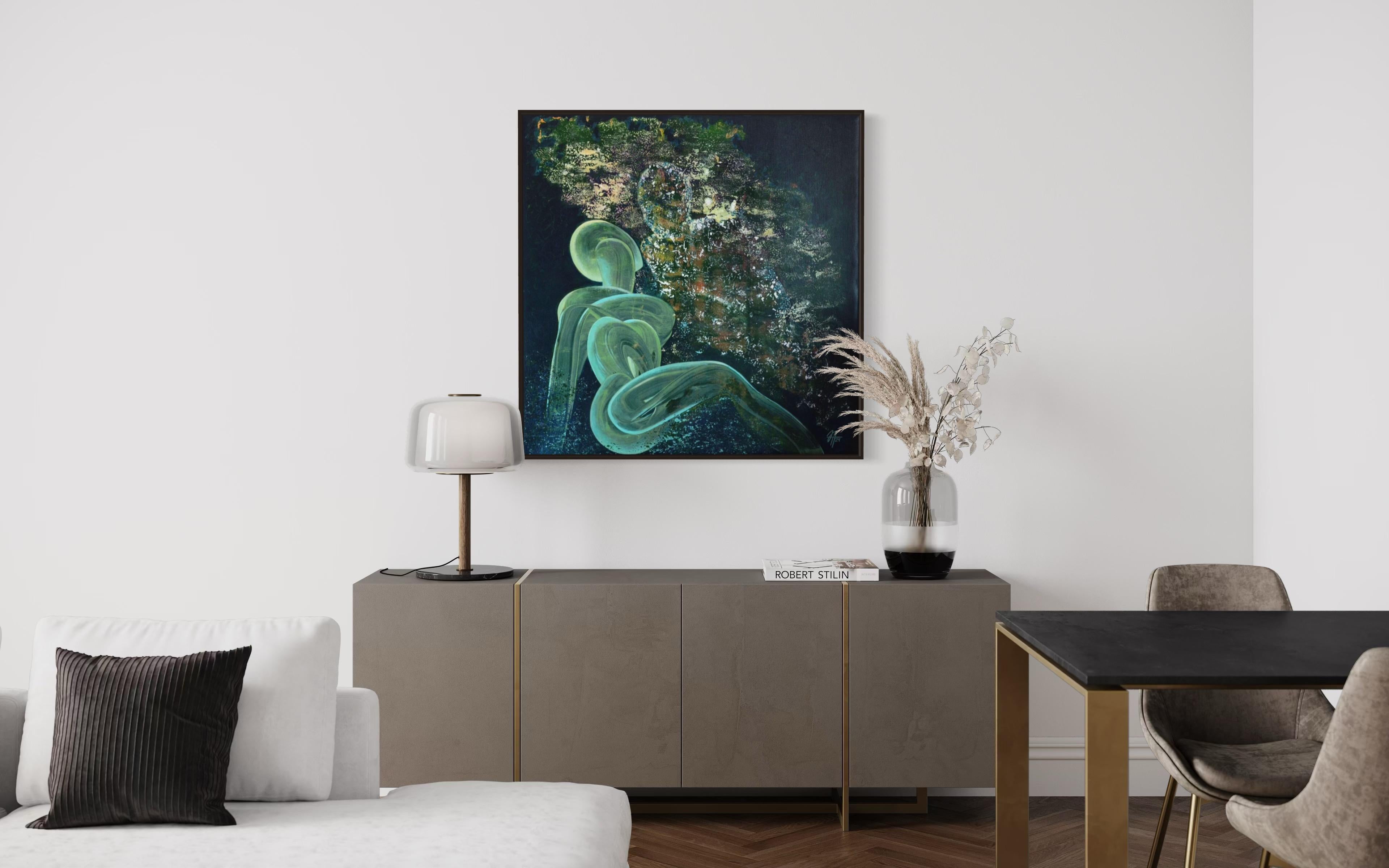 Intimidad fantasma, 100х100 cm, acrílico sobre lienzo en venta 3