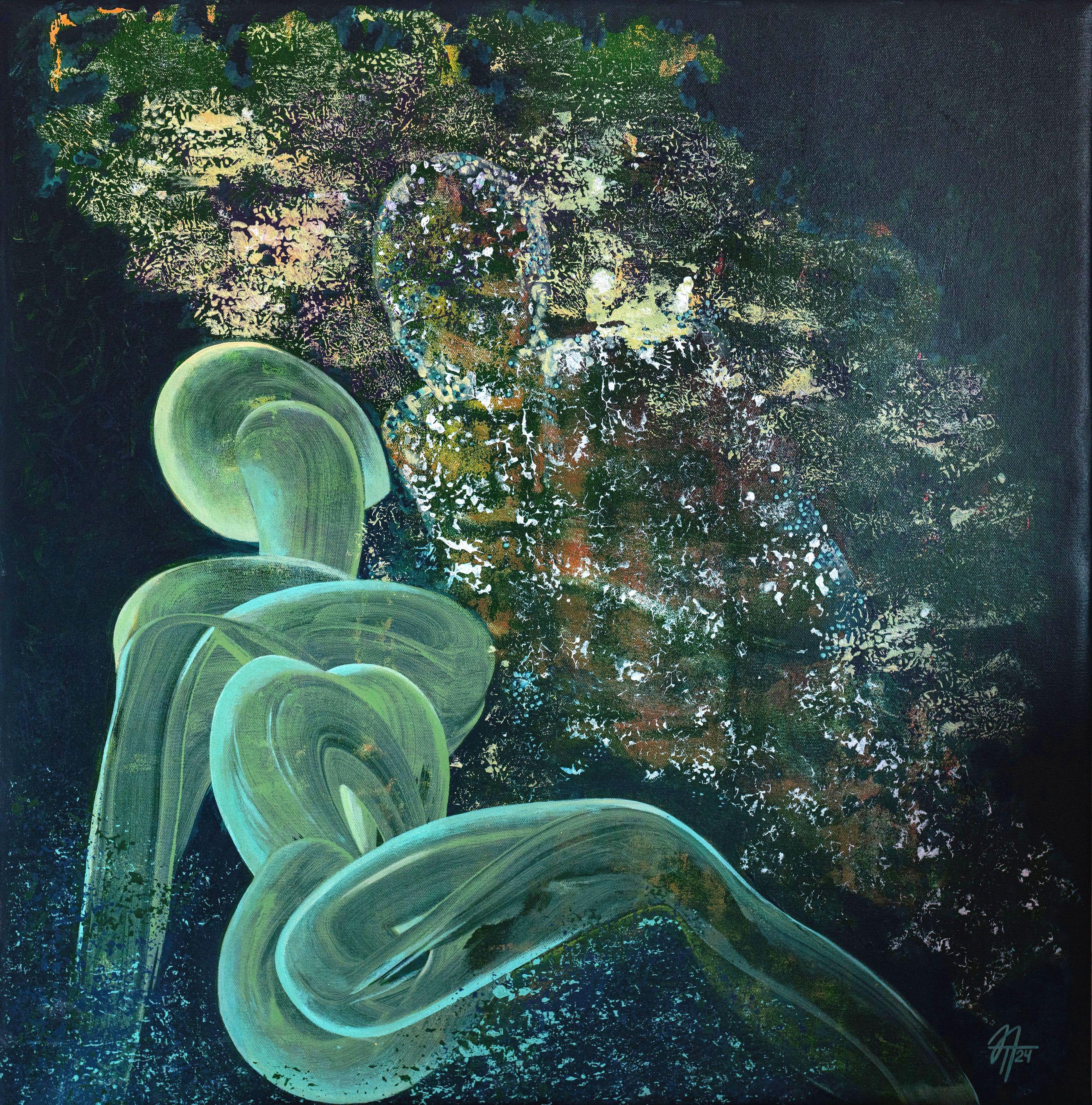 Intimità fantasma, 100х100 cm, acrilico su tela