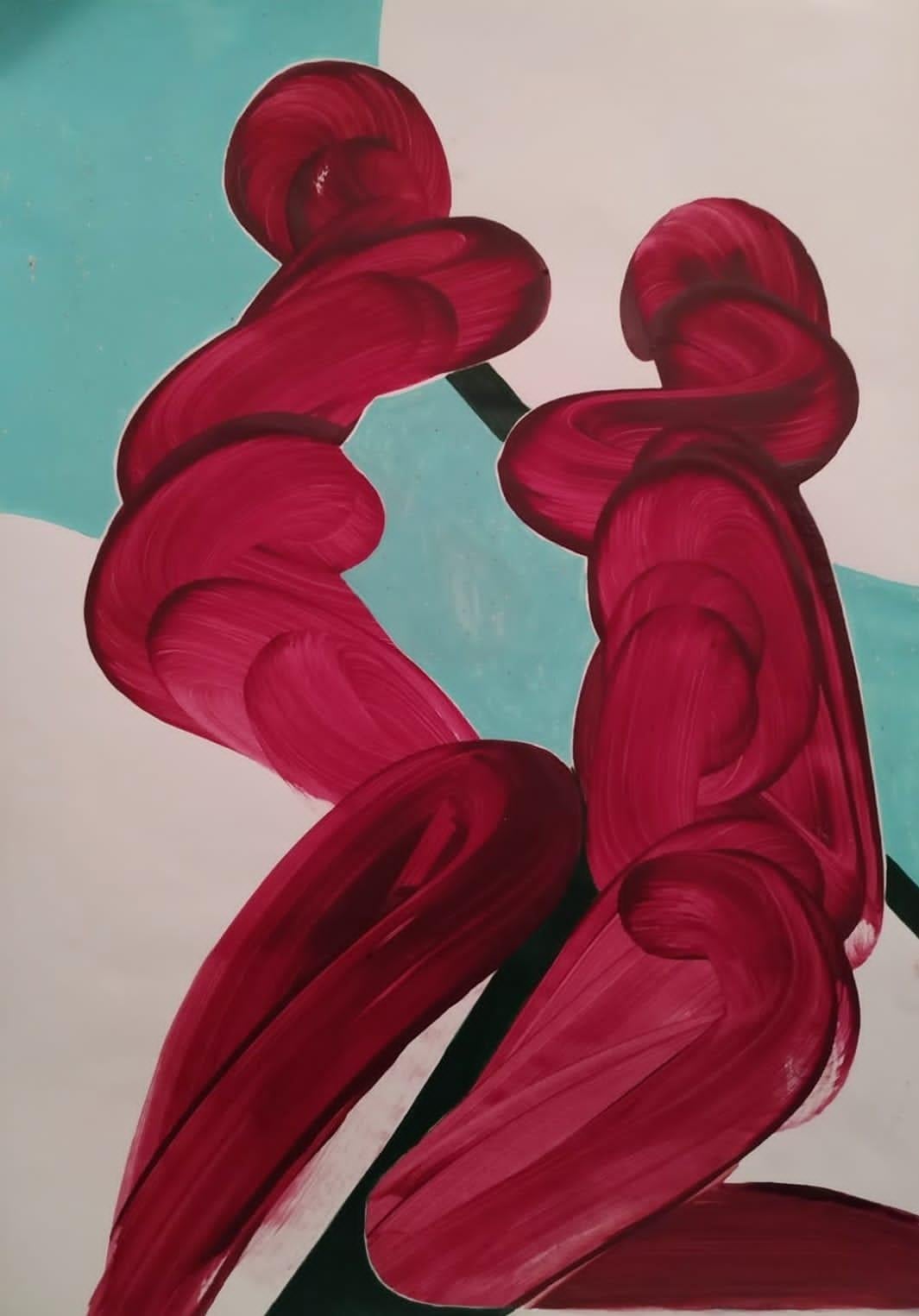 Tatiana Nega Abstract Painting - Series “From the life of shells”, 42x30cm