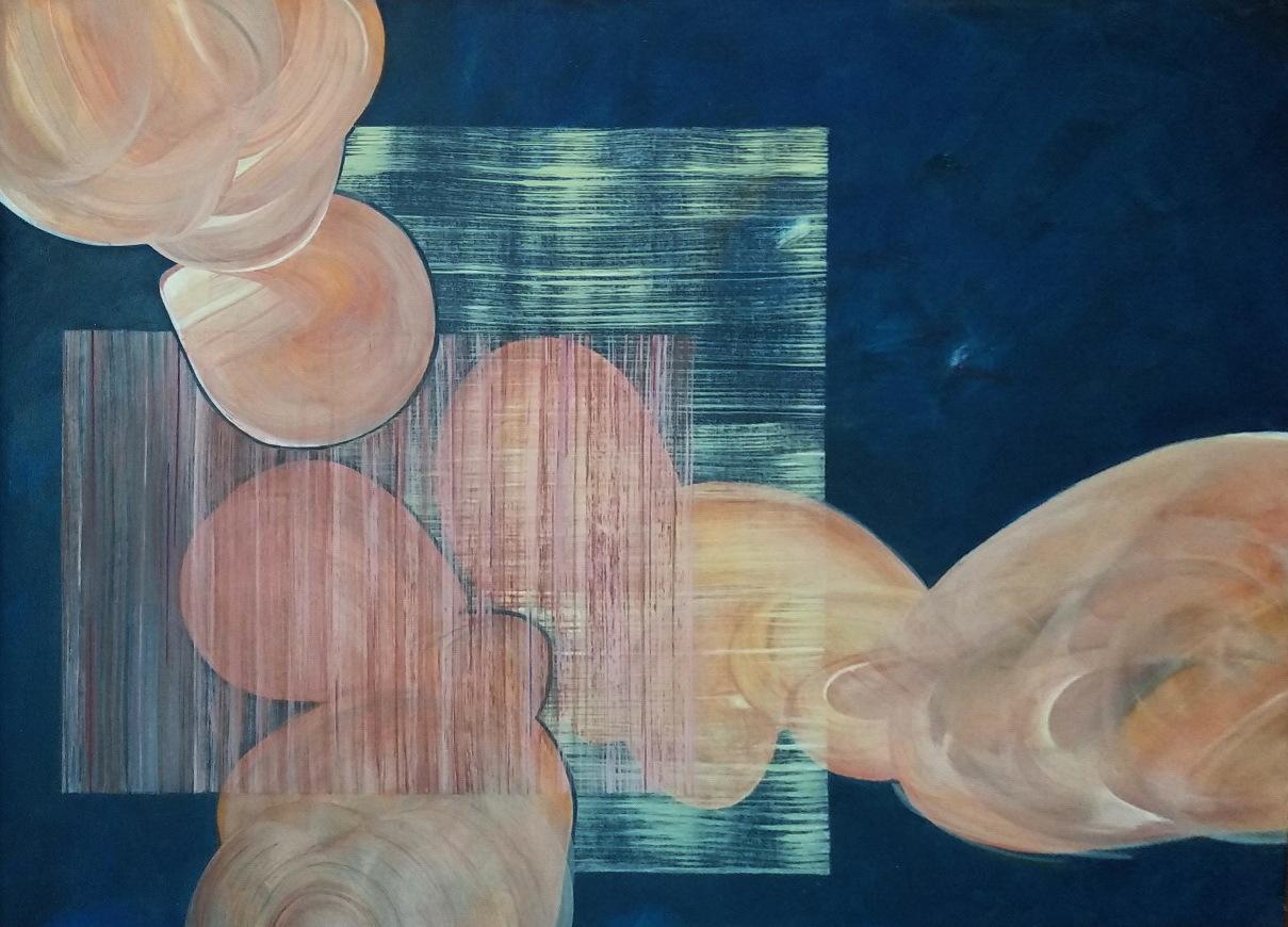 Die Illusion von Intimität, 70x100cm, Acryl auf Leinwand