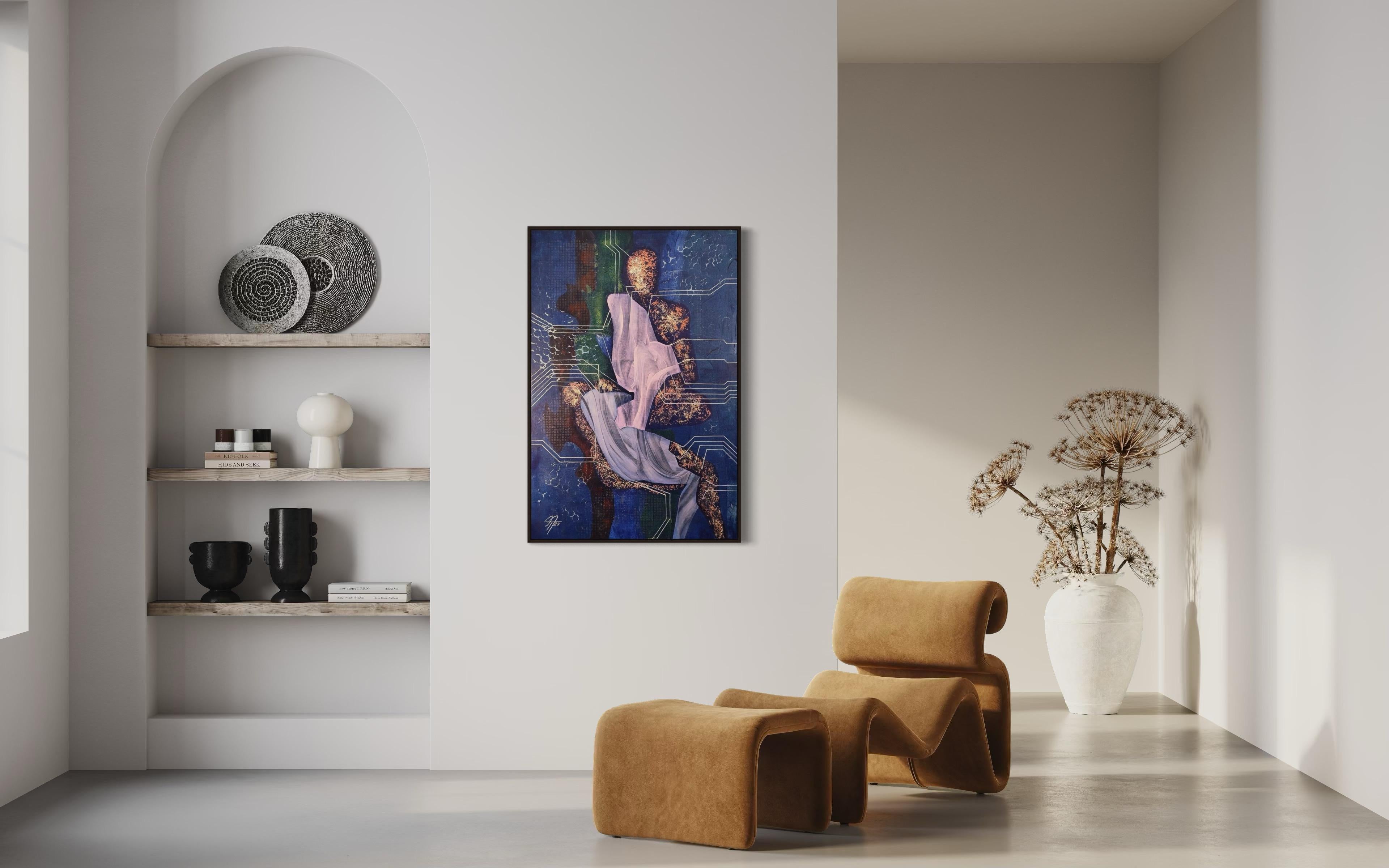 Useless bodies 1, 120х80 cm, acrylic on canvas - Abstract Geometric Art by Tatiana Nega