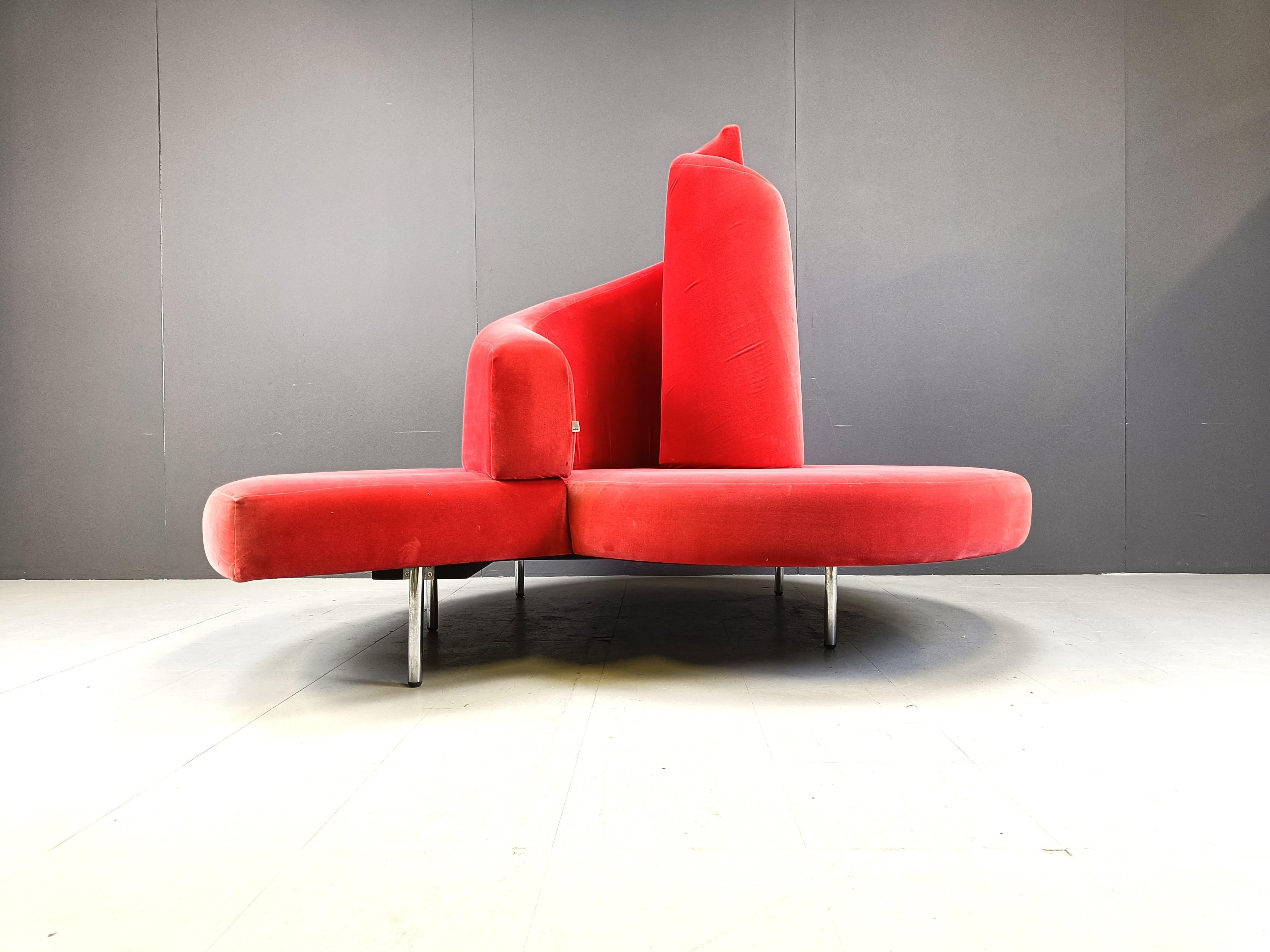 Tatlin-Sofa aus Samt von Edra, 1990er Jahre 4