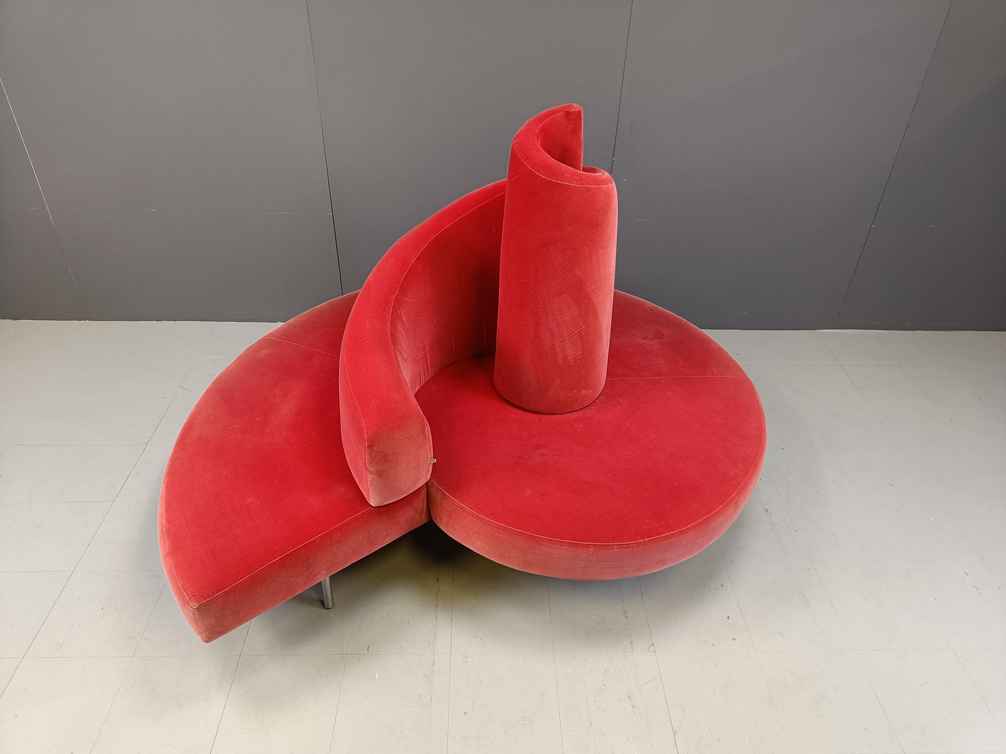 Tatlin-Sofa aus Samt von Edra, 1990er Jahre 5