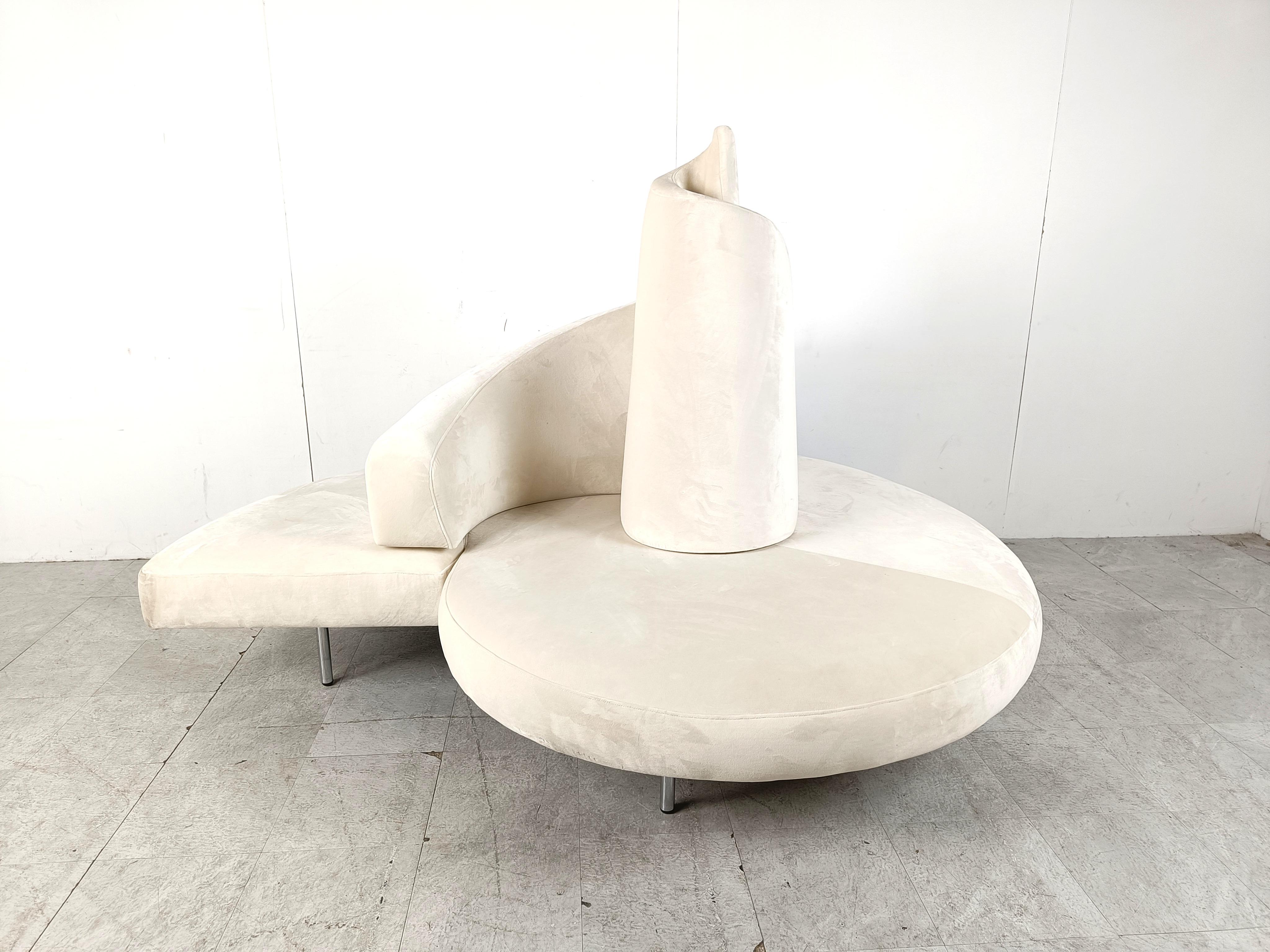 Post-Modern Tatlin Sofa in Velvet from Edra, 1990s