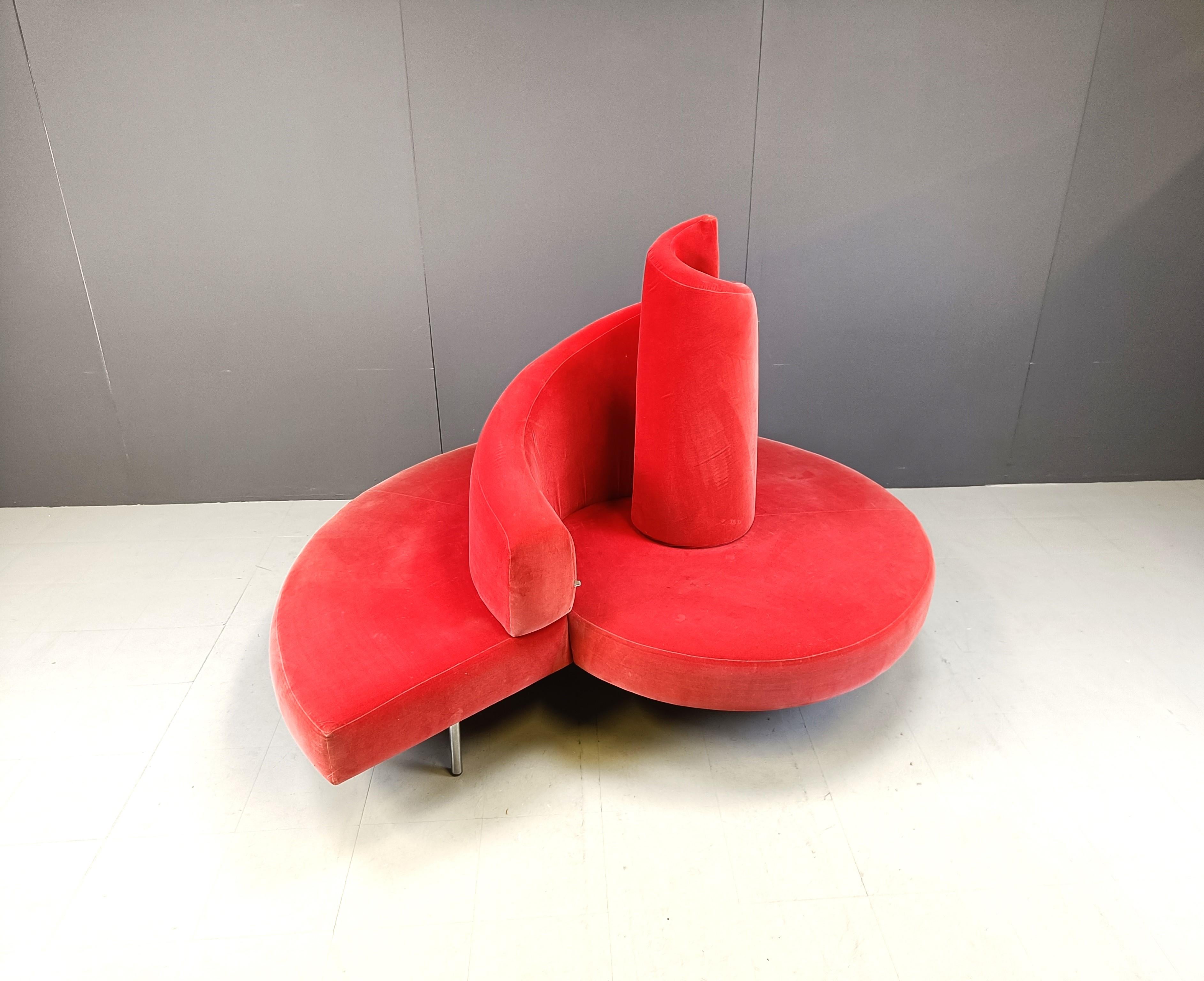 Tatlin-Sofa aus Samt von Edra, 1990er Jahre (Postmoderne)