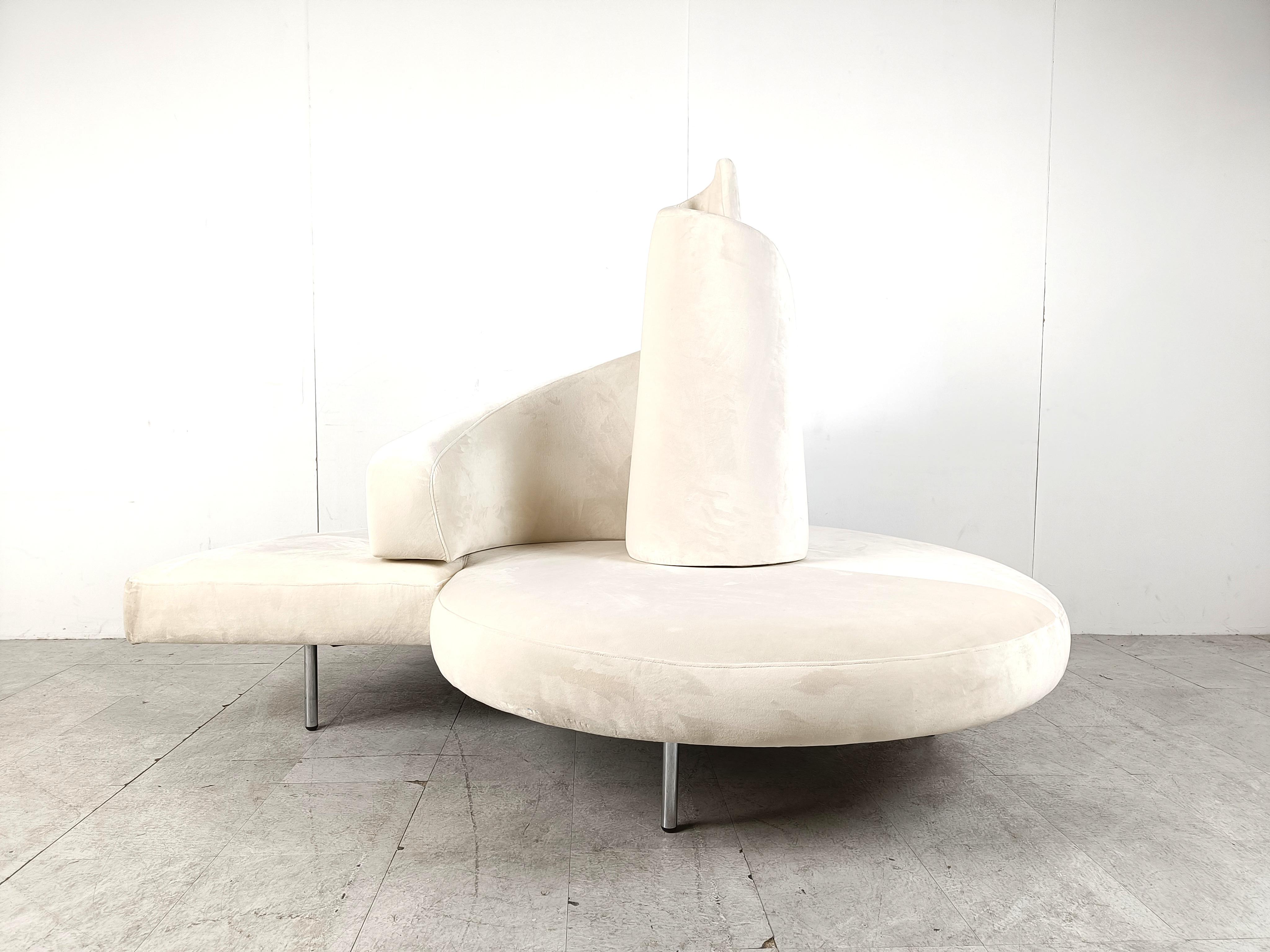 Italian Tatlin Sofa in Velvet from Edra, 1990s