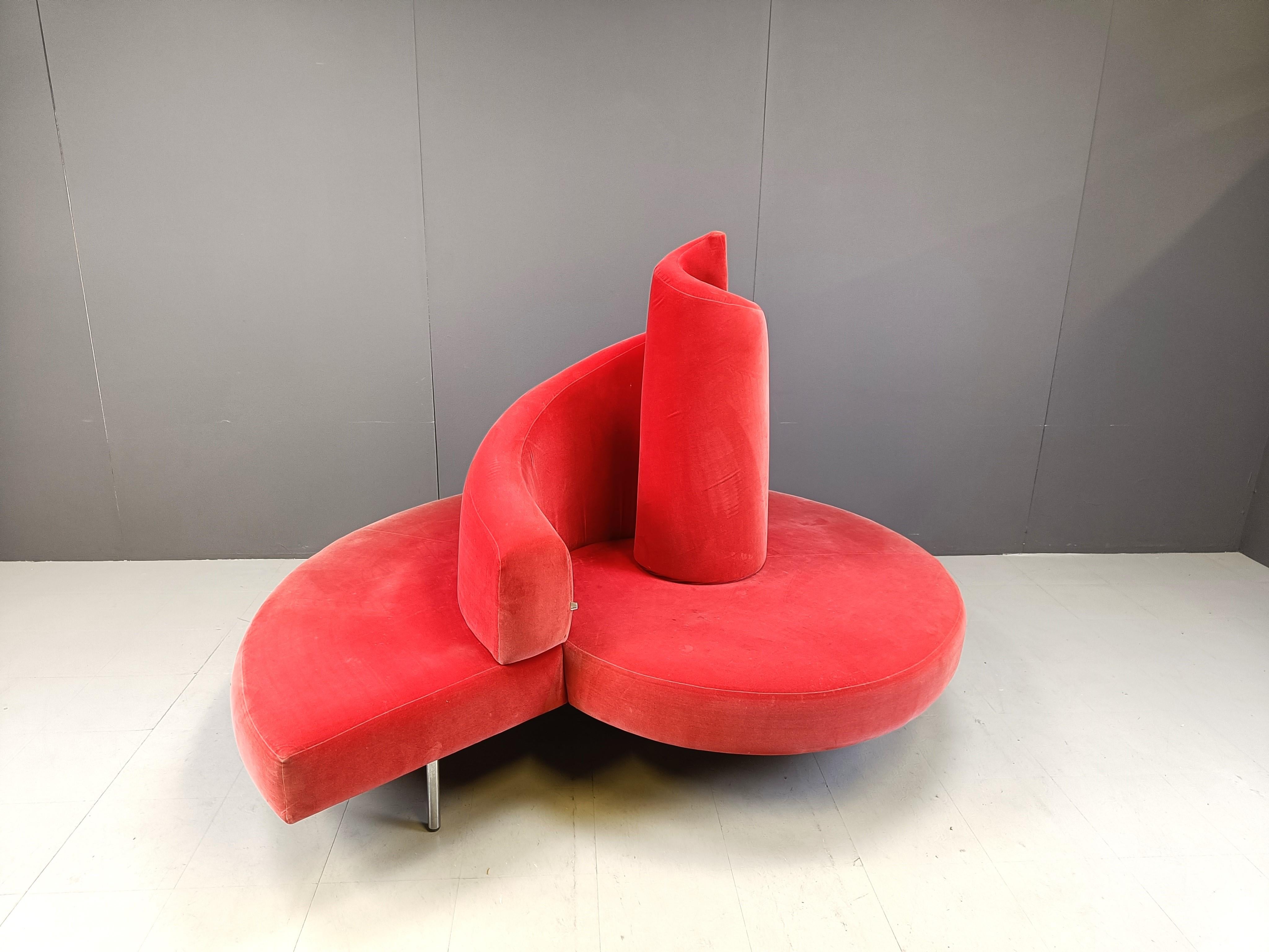 Tatlin-Sofa aus Samt von Edra, 1990er Jahre (Italienisch)