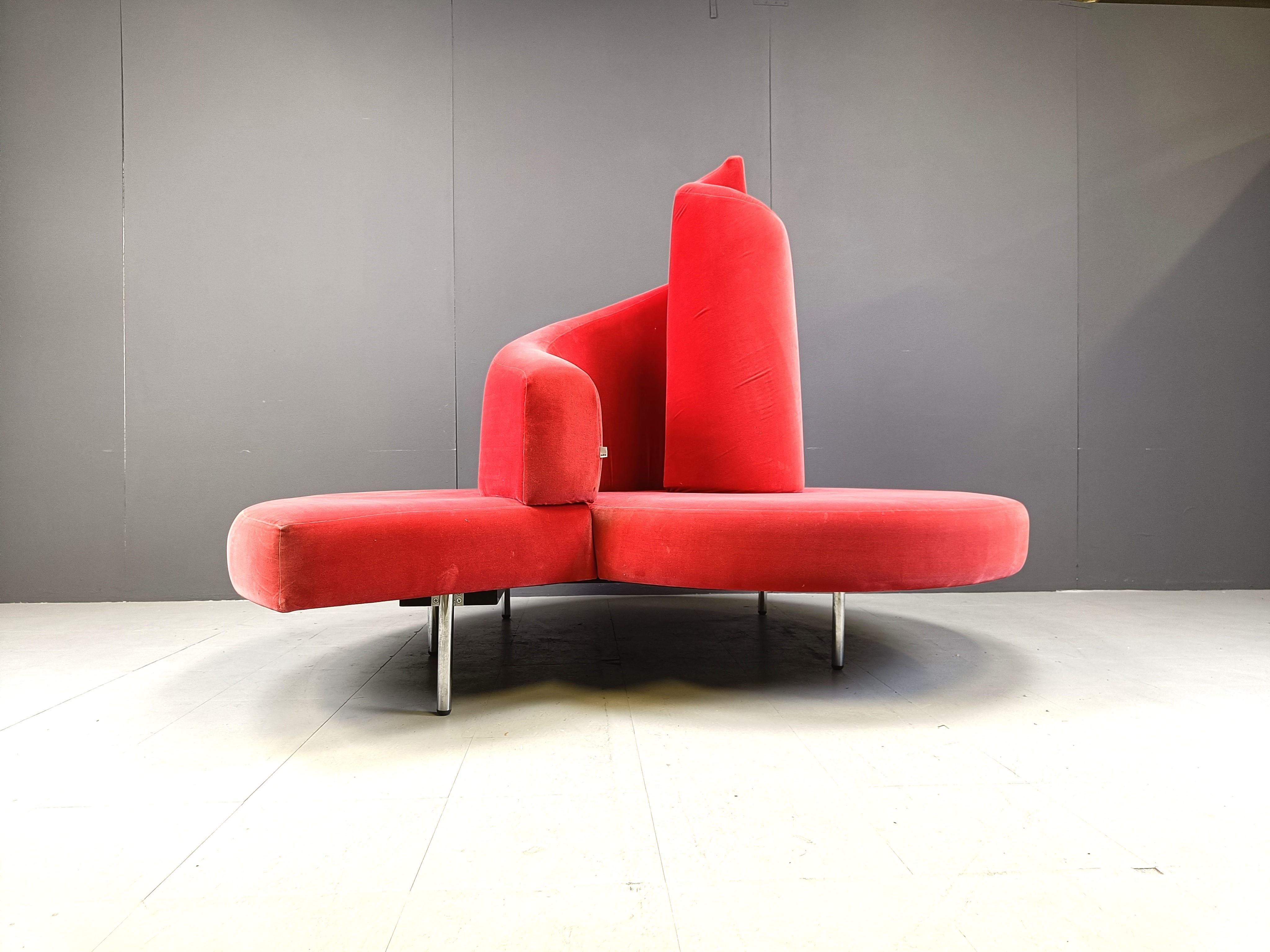 Tatlin-Sofa aus Samt von Edra, 1990er Jahre (Ende des 20. Jahrhunderts)