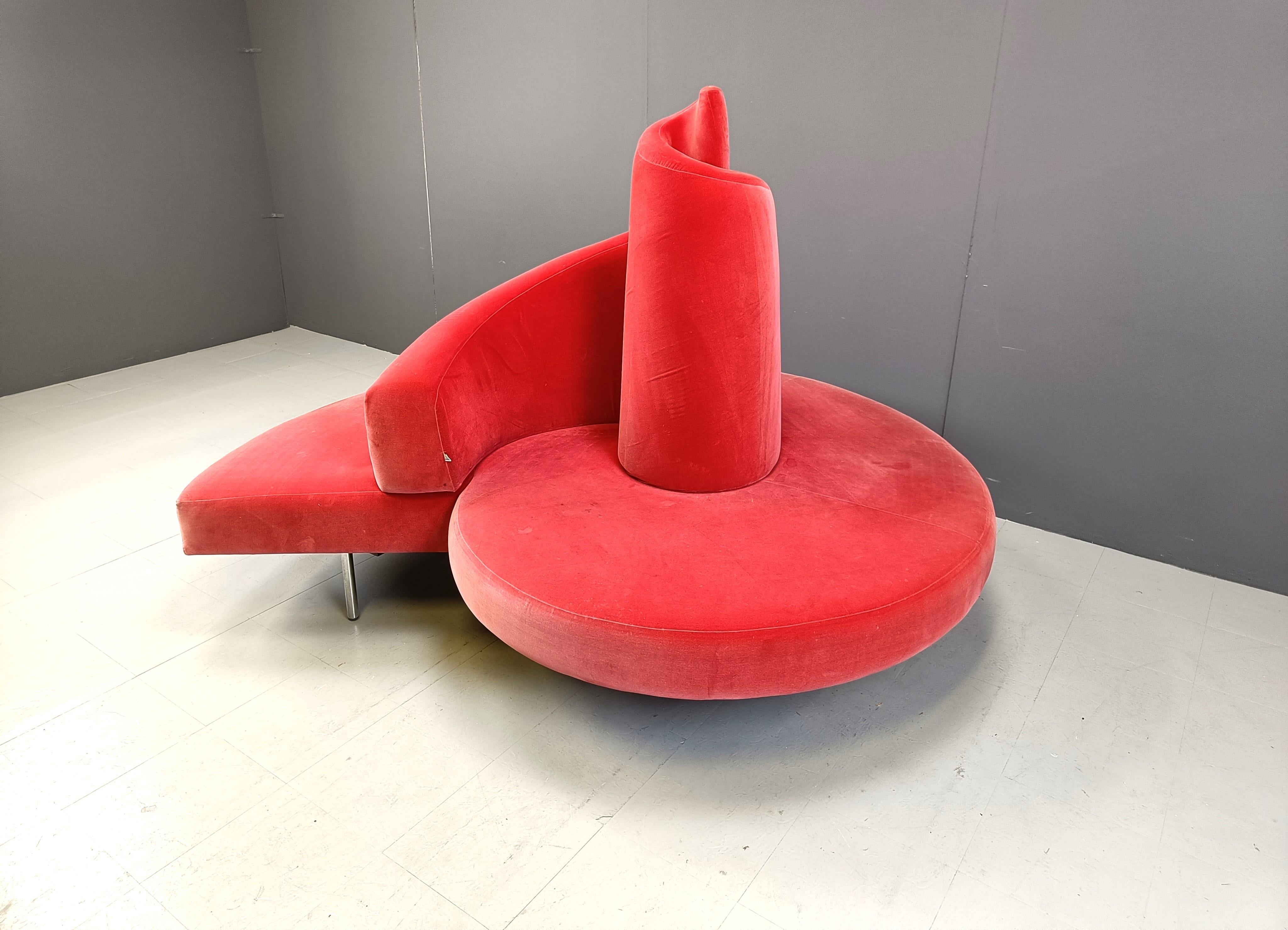 Tatlin-Sofa aus Samt von Edra, 1990er Jahre 1