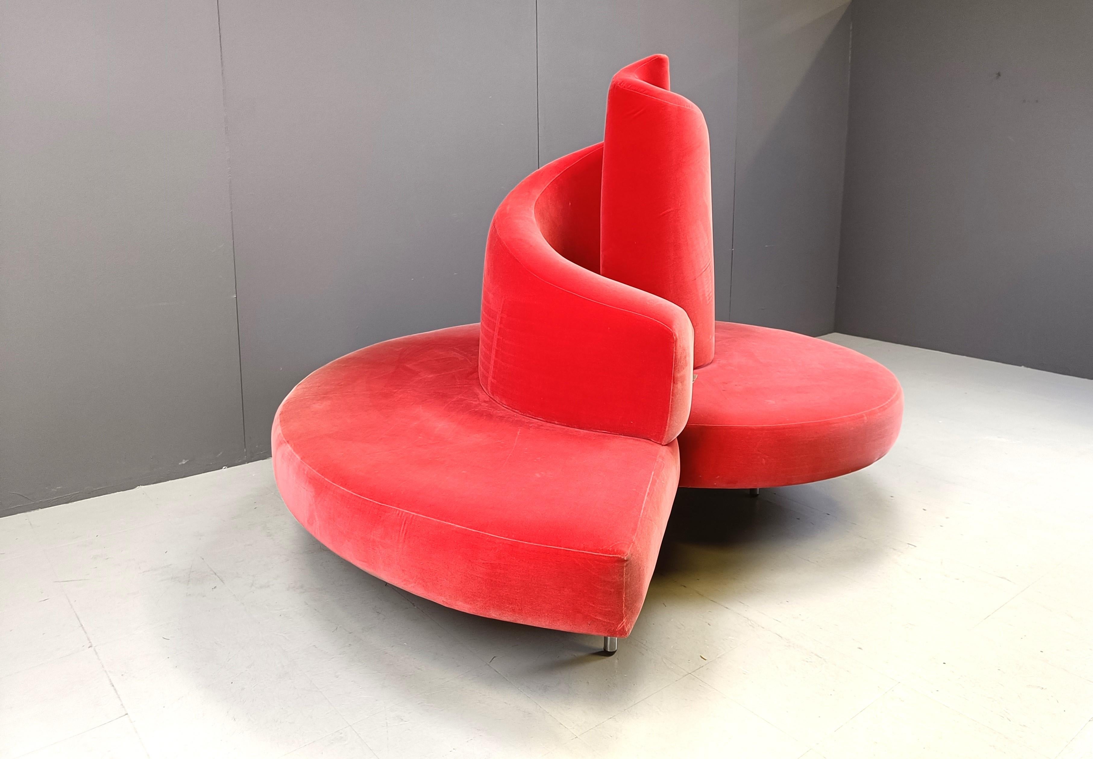 Tatlin-Sofa aus Samt von Edra, 1990er Jahre 2