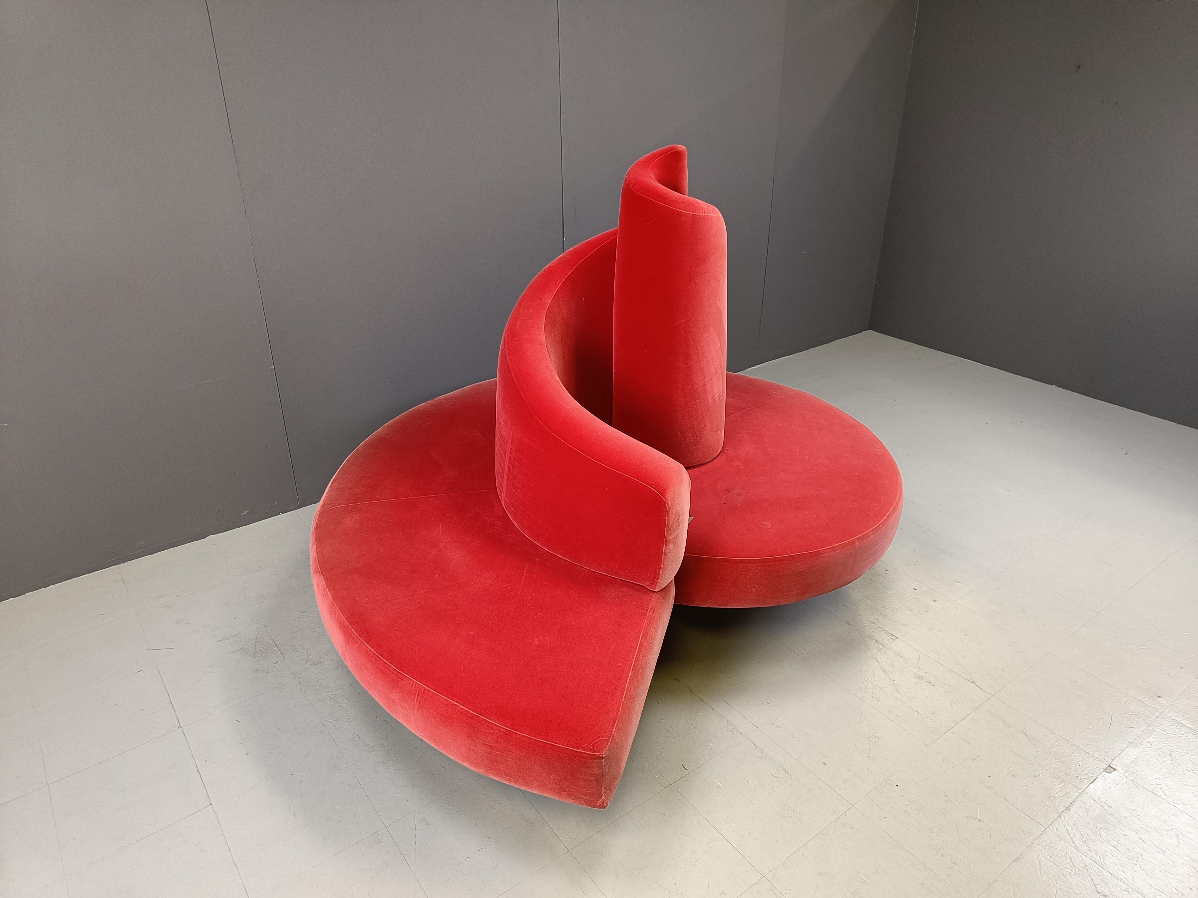 Tatlin-Sofa aus Samt von Edra, 1990er Jahre 3