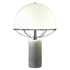 Tato Italia Jil Table Lamp in Chrome and White Glass