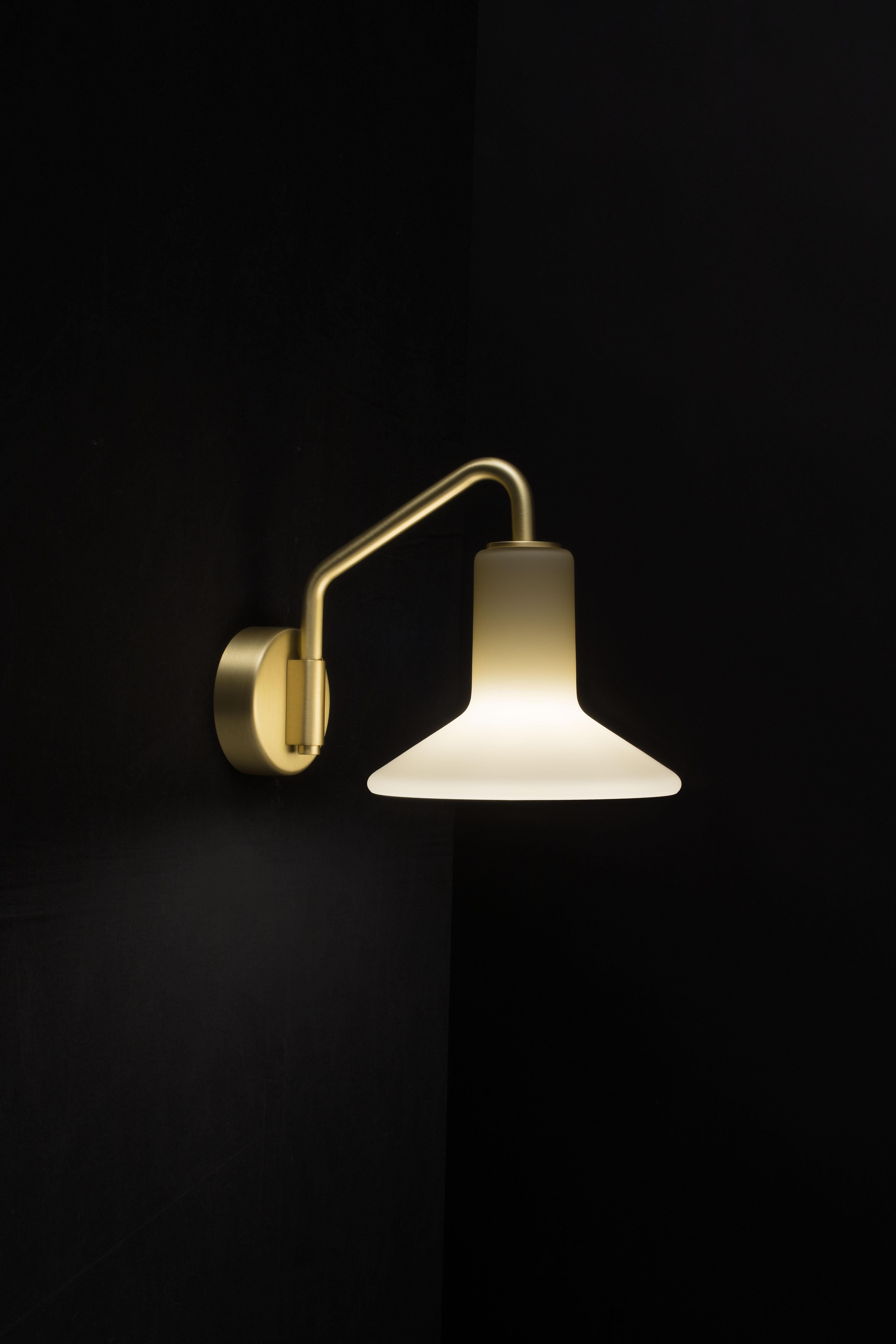 Mid-Century Modern Tato Italia Olly Applique Wall Light in Satin Brass