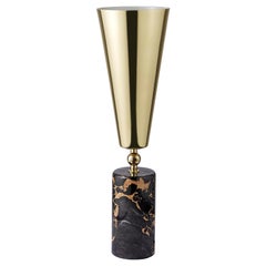 Tato Italia 'Vox' Table Lamp in Portoro Marble and Brass