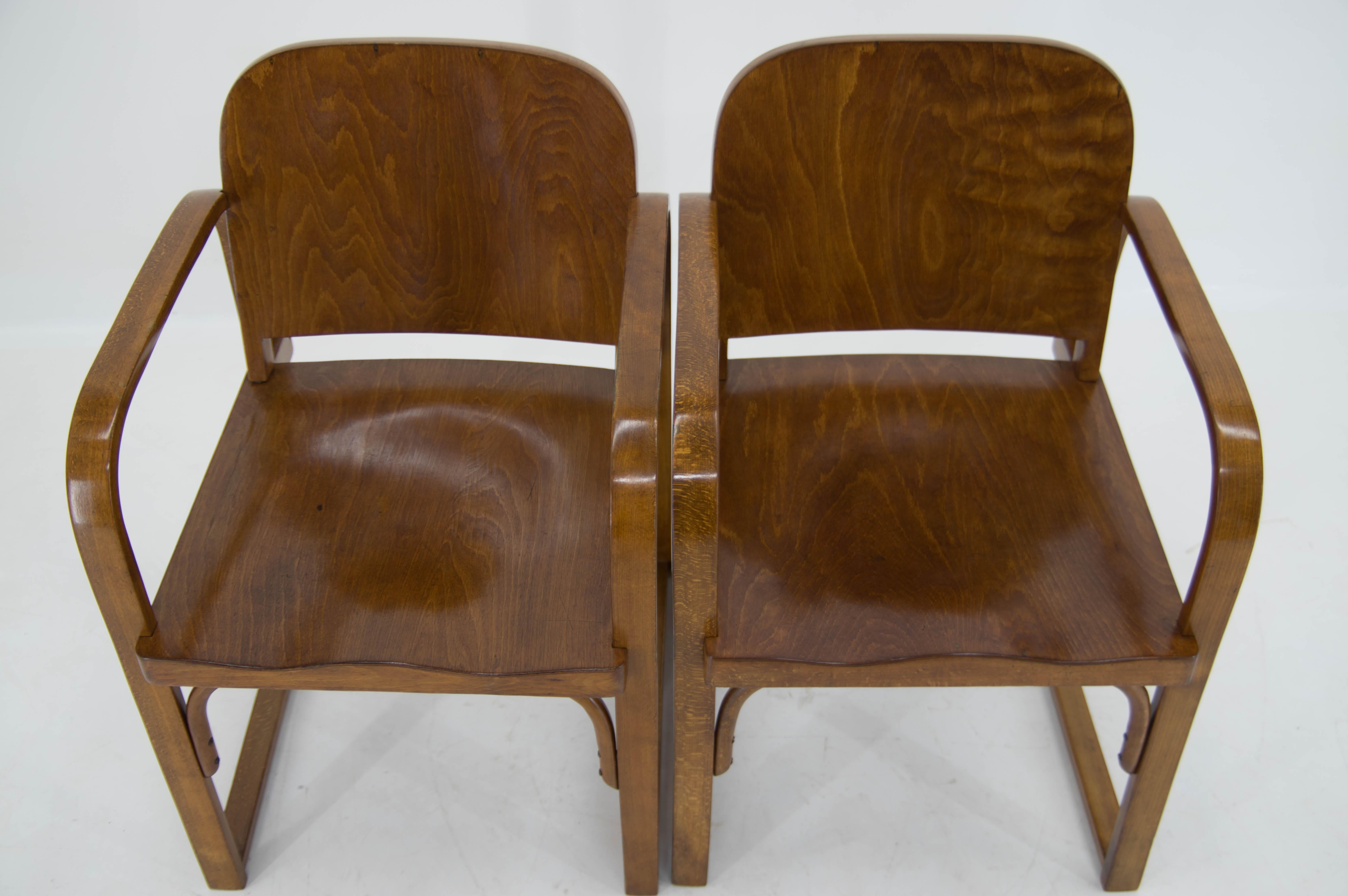 Mid-20th Century Tatra Armchairs, Model A 745 F, 1930s, Set of Two