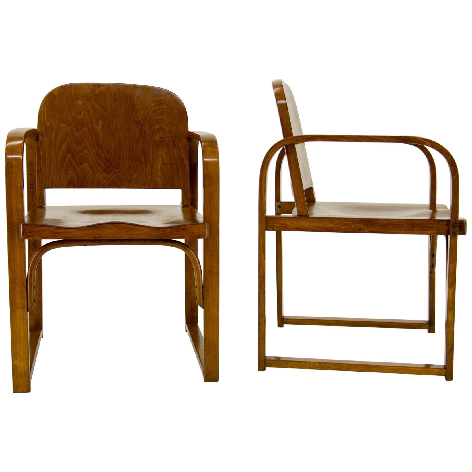 Tatra Armchairs, Model A 745 F, 1930s, Set of Two