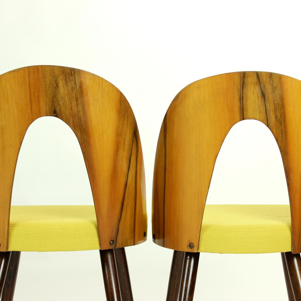 Tatra Chairs by Antonin Suman in Walnut, Czechoslovakia, circa 1960, Set of Four For Sale 1