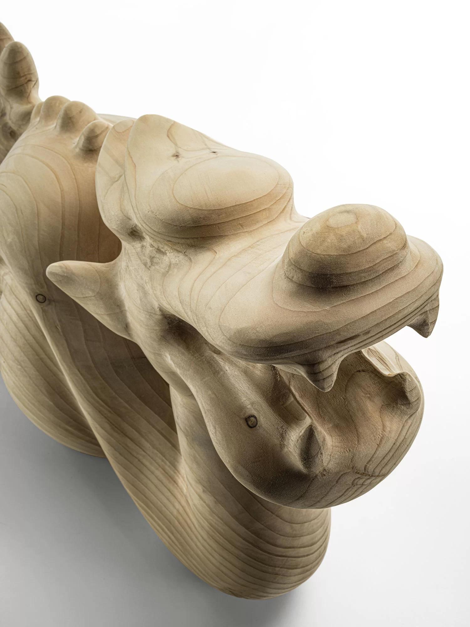 Tatsu Solid Wood Dragon Sculpture, Designed by Setsu-&-Shinobu-Ito For Sale 1
