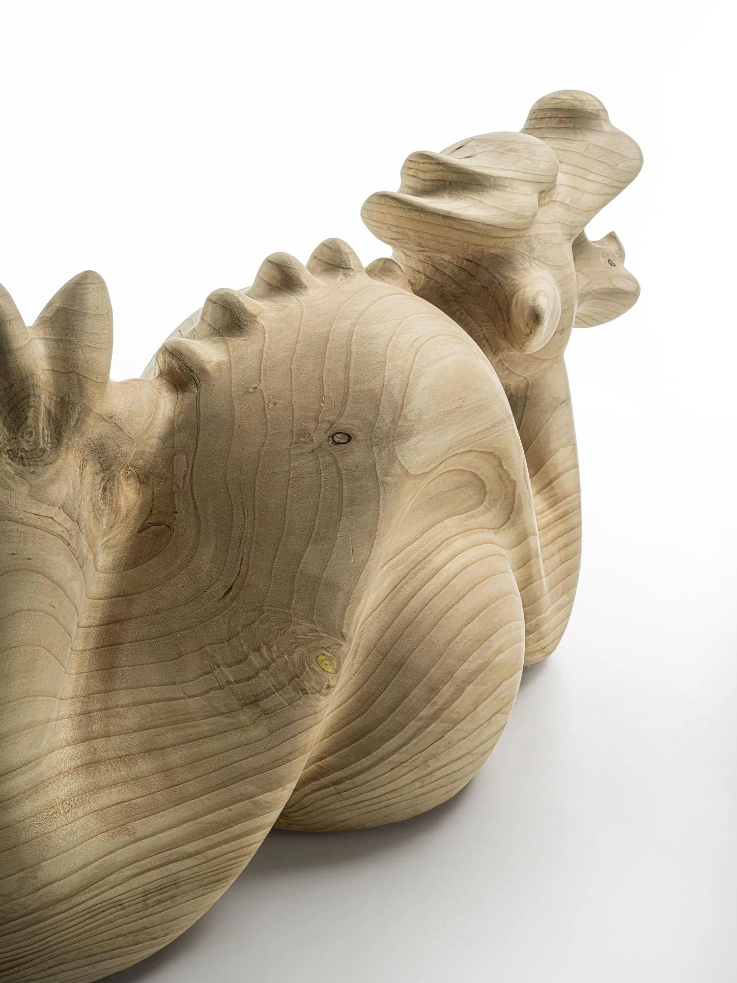 Tatsu Solid Wood Dragon Sculpture, Designed by Setsu-&-Shinobu-Ito For Sale 2