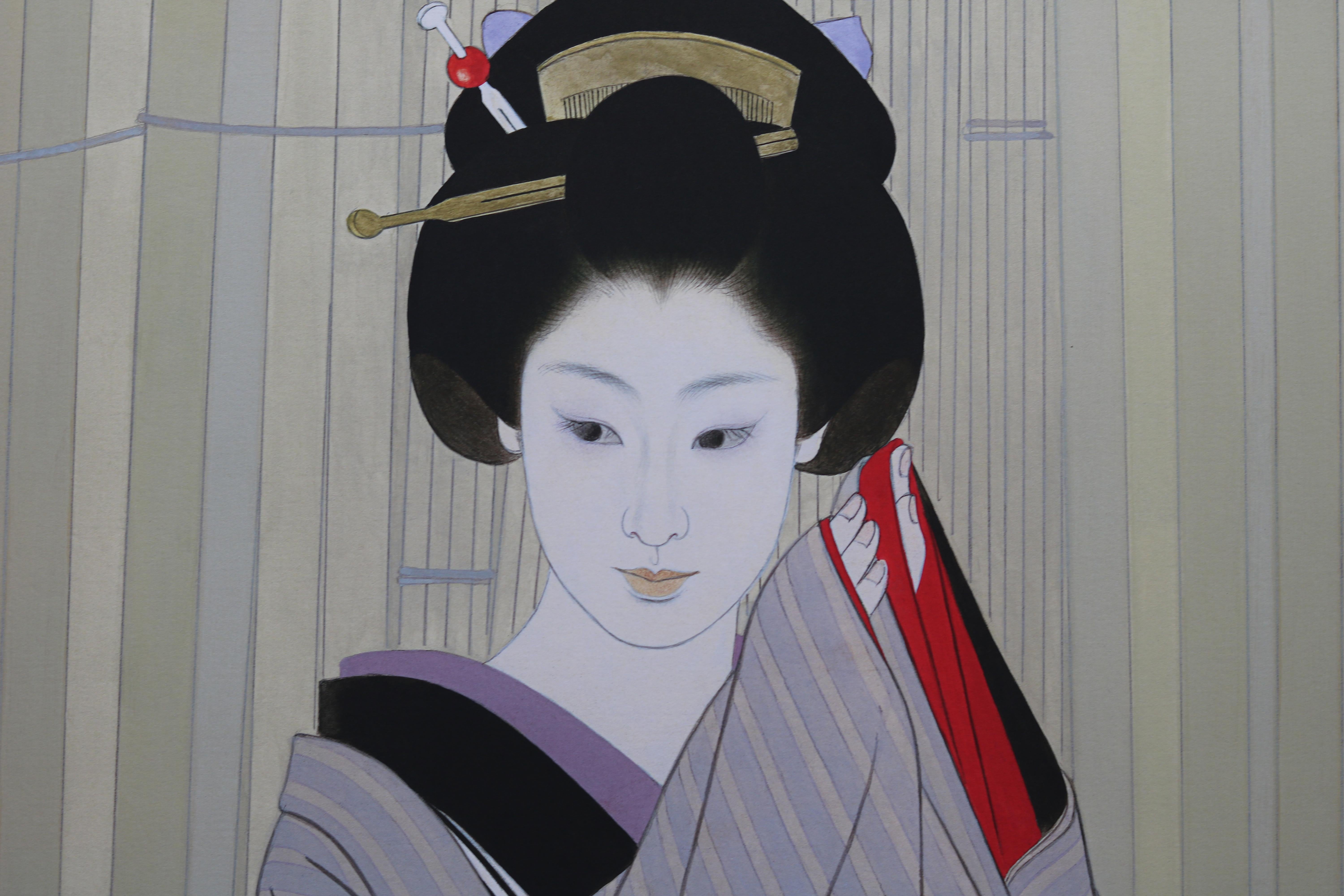 Traditional Japanese Geisha (Kiba II) - Print by Tatsumi Shimura