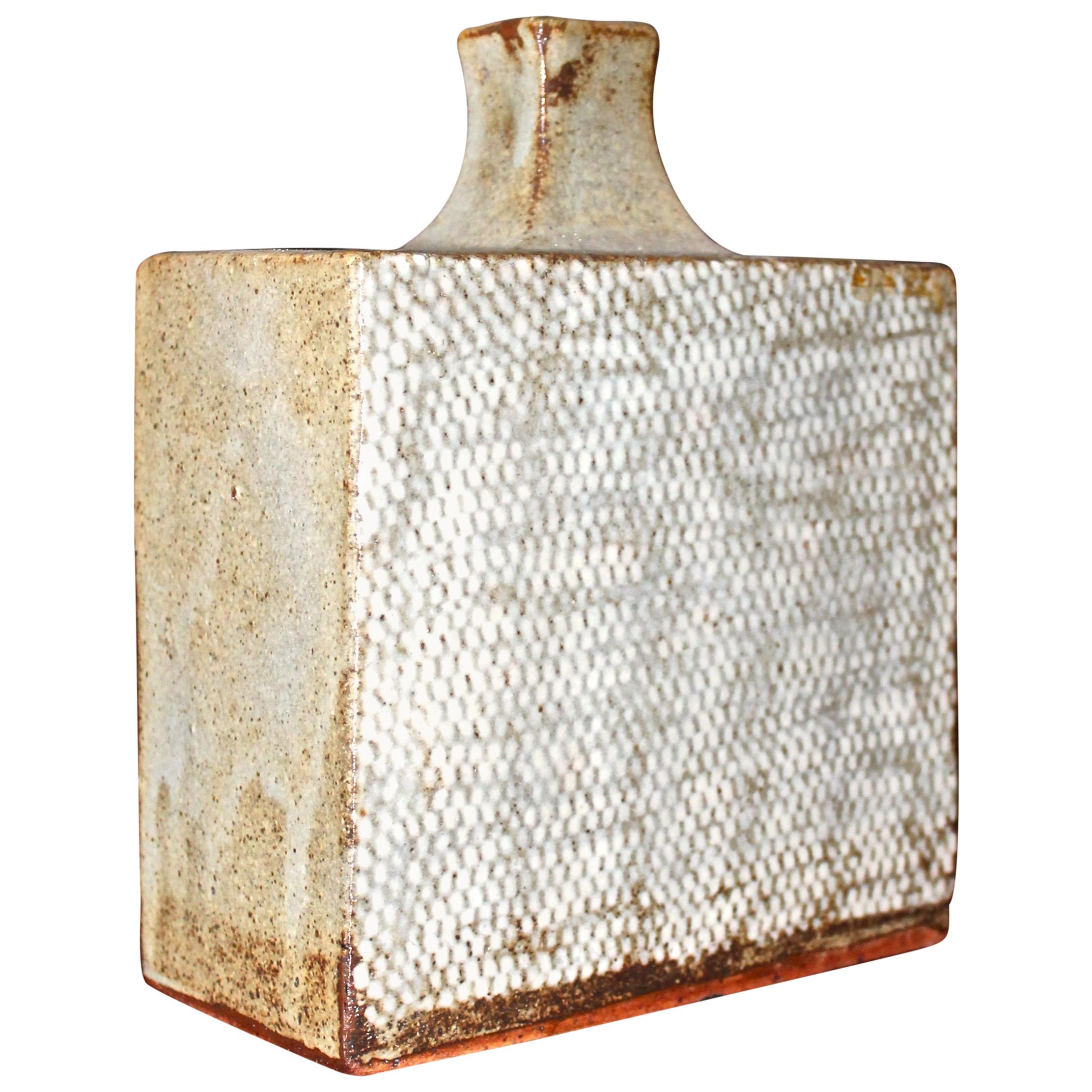 Tatsuzo Shimaoka Fishnet Textured Japanese Flask