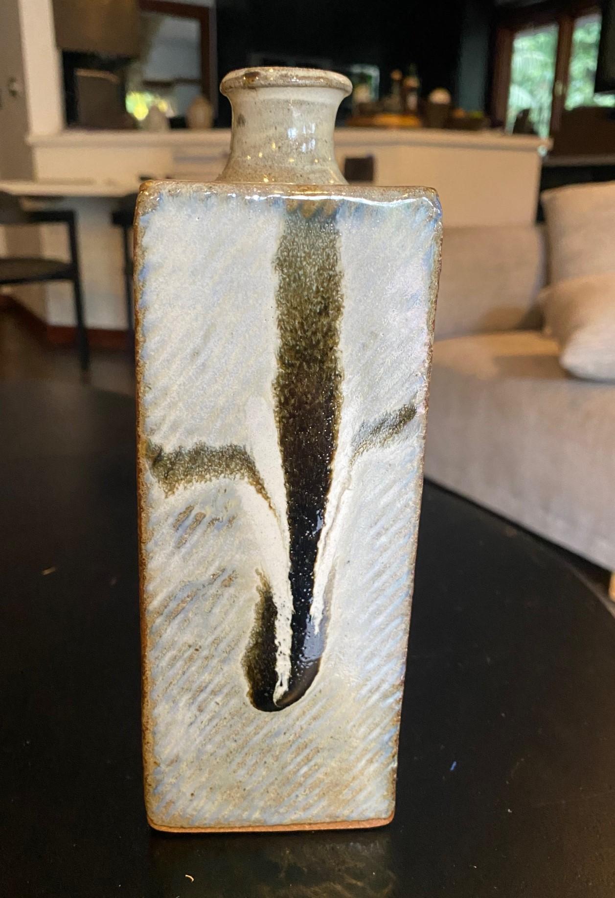Tatsuzo Shimaoka Signed Exhibited Japanese Mingei Glazed Pottery Vase with Box 4
