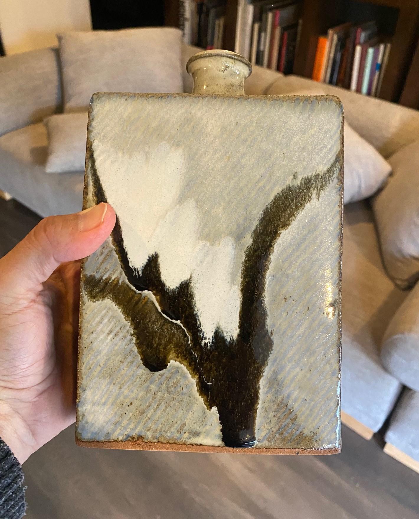Tatsuzo Shimaoka Signed Exhibited Japanese Mingei Glazed Pottery Vase with Box 6